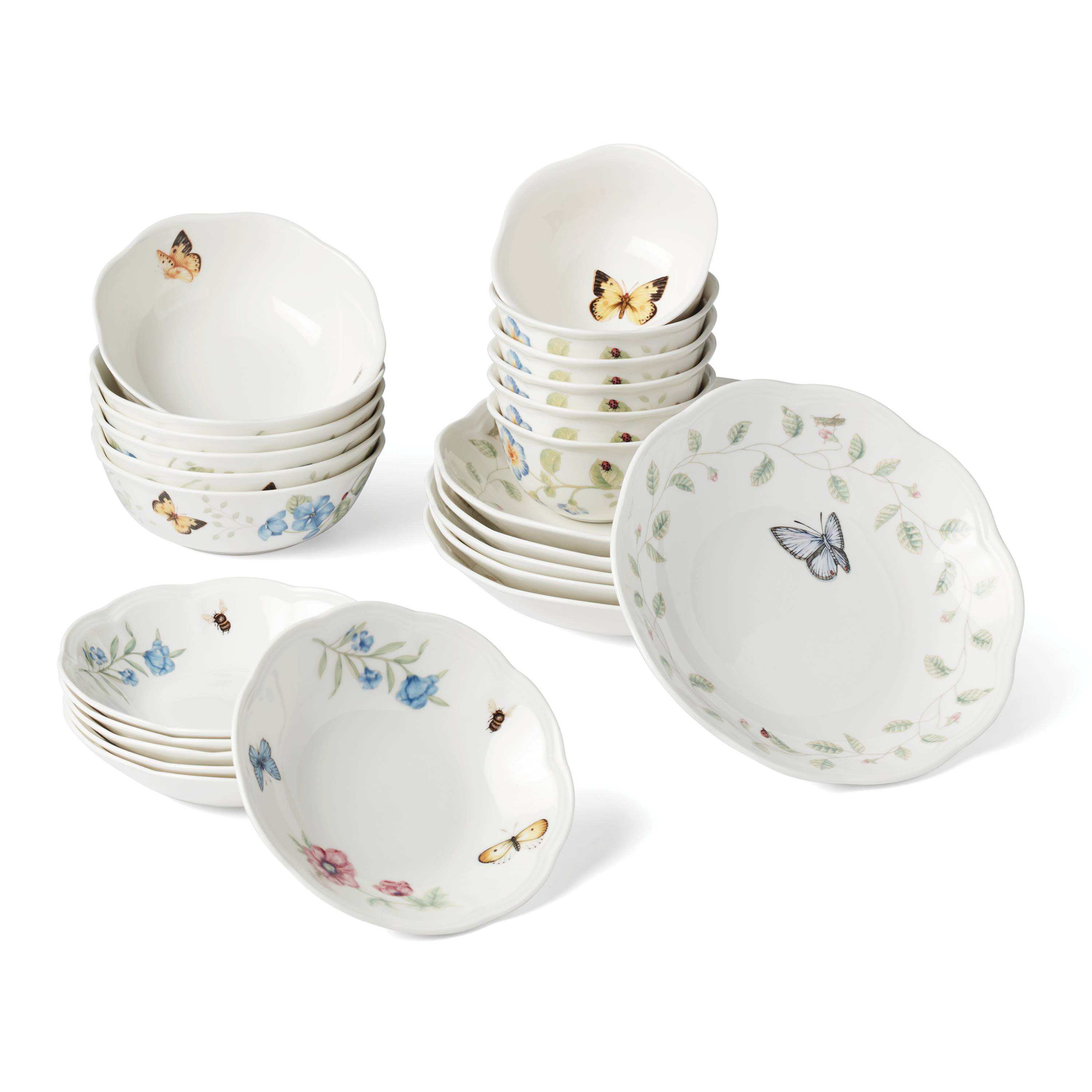LENOX 895704 24 -Piece Butterfly Meadow Porcelain Dinnerware