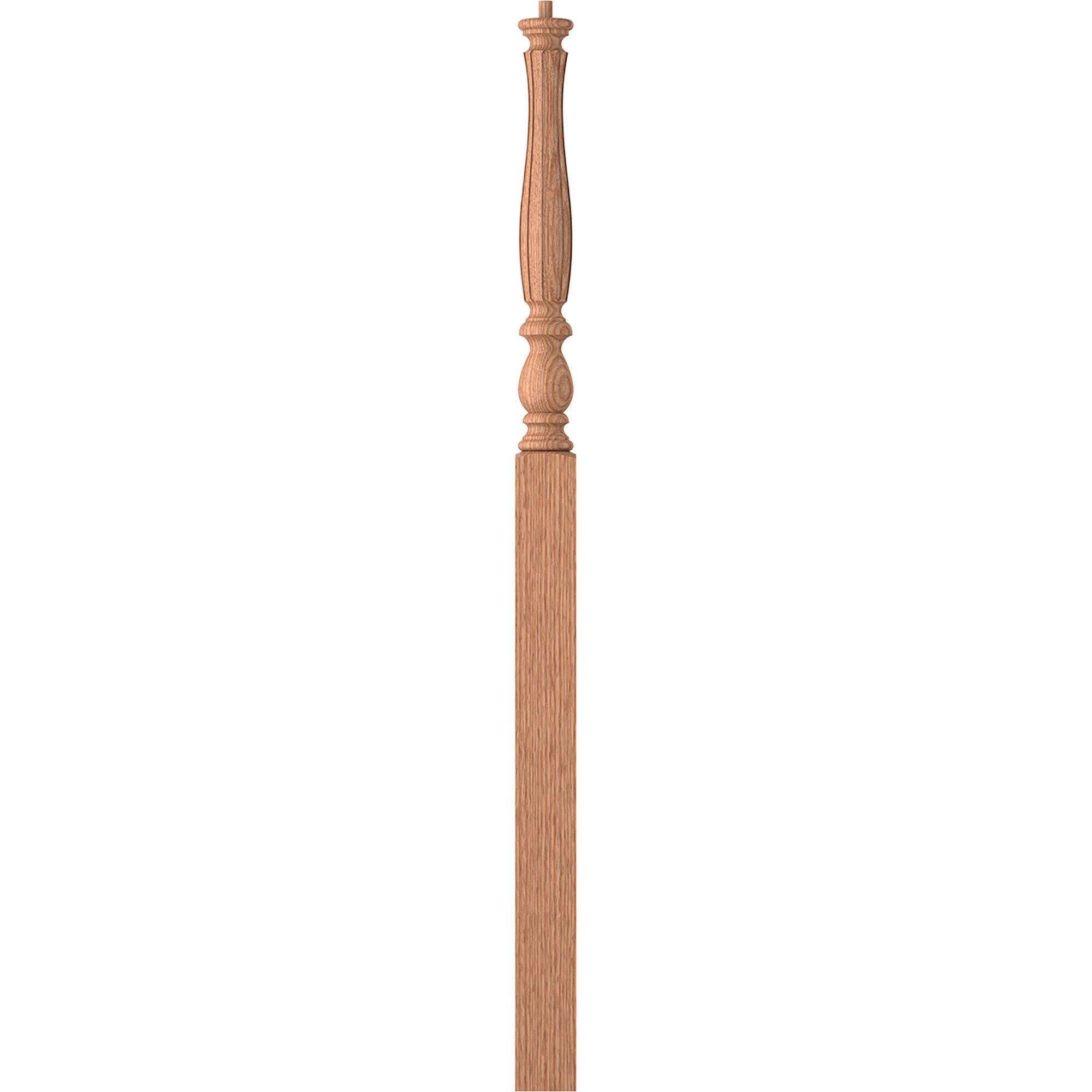 L.J. Smith Stair Systems LJF-3915-O Harbor 3.25-in x 58-in Unfinished Red oak Intermediate Stair Newel Post