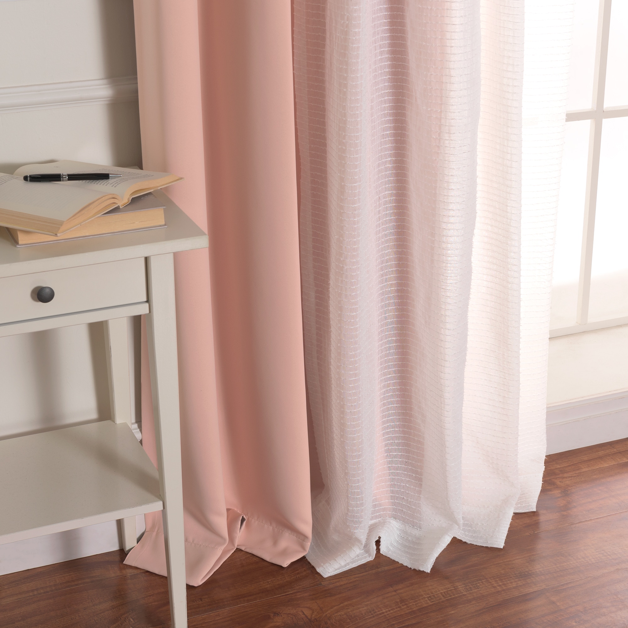 Best Home Fashion MM-STRIPE-96-BLUSH curtains - View #5