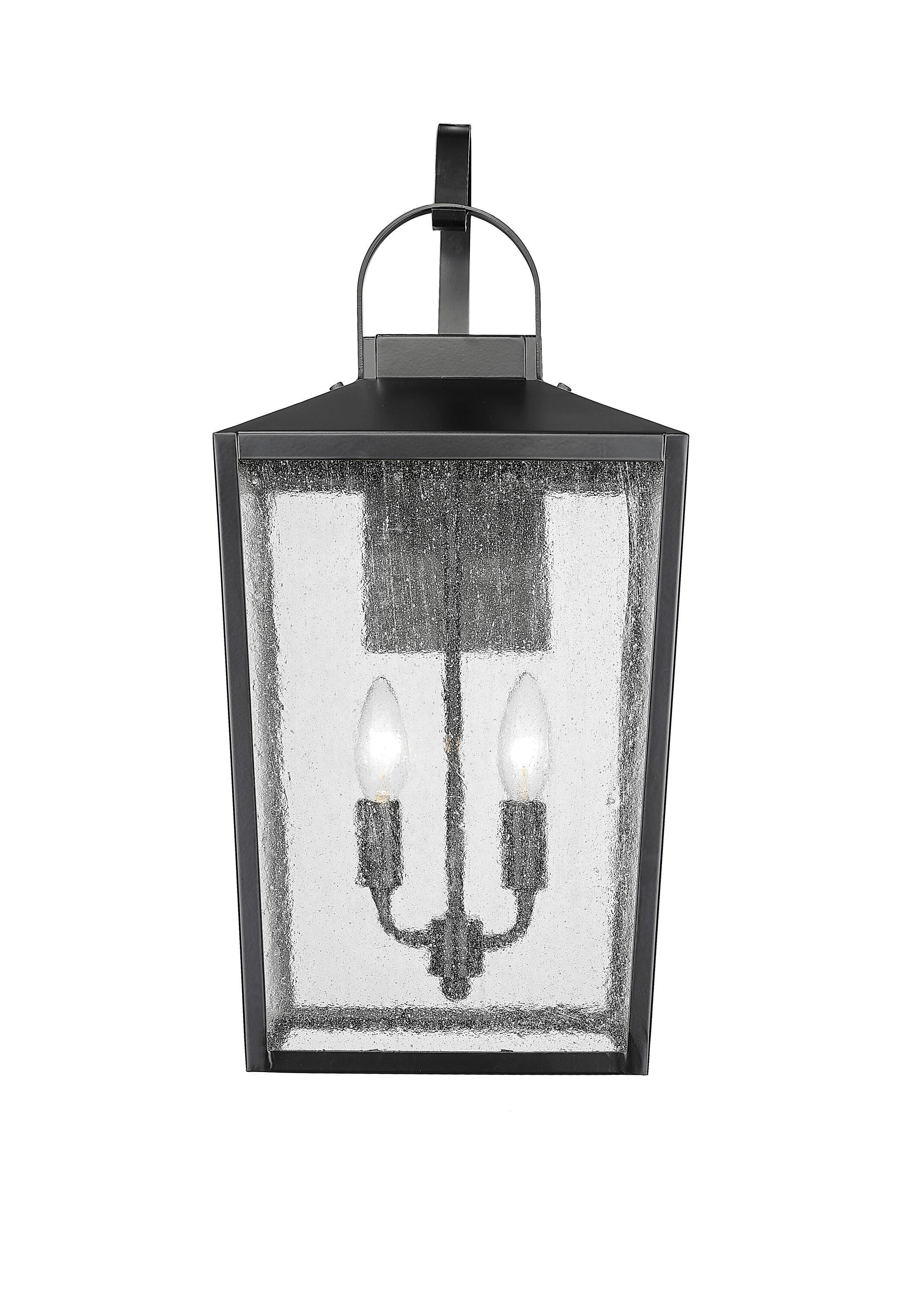 Millennium Lighting 42653-PBK Devens 2 -Light 21.75-in H Matte Black Hardwired Outdoor Wall Light