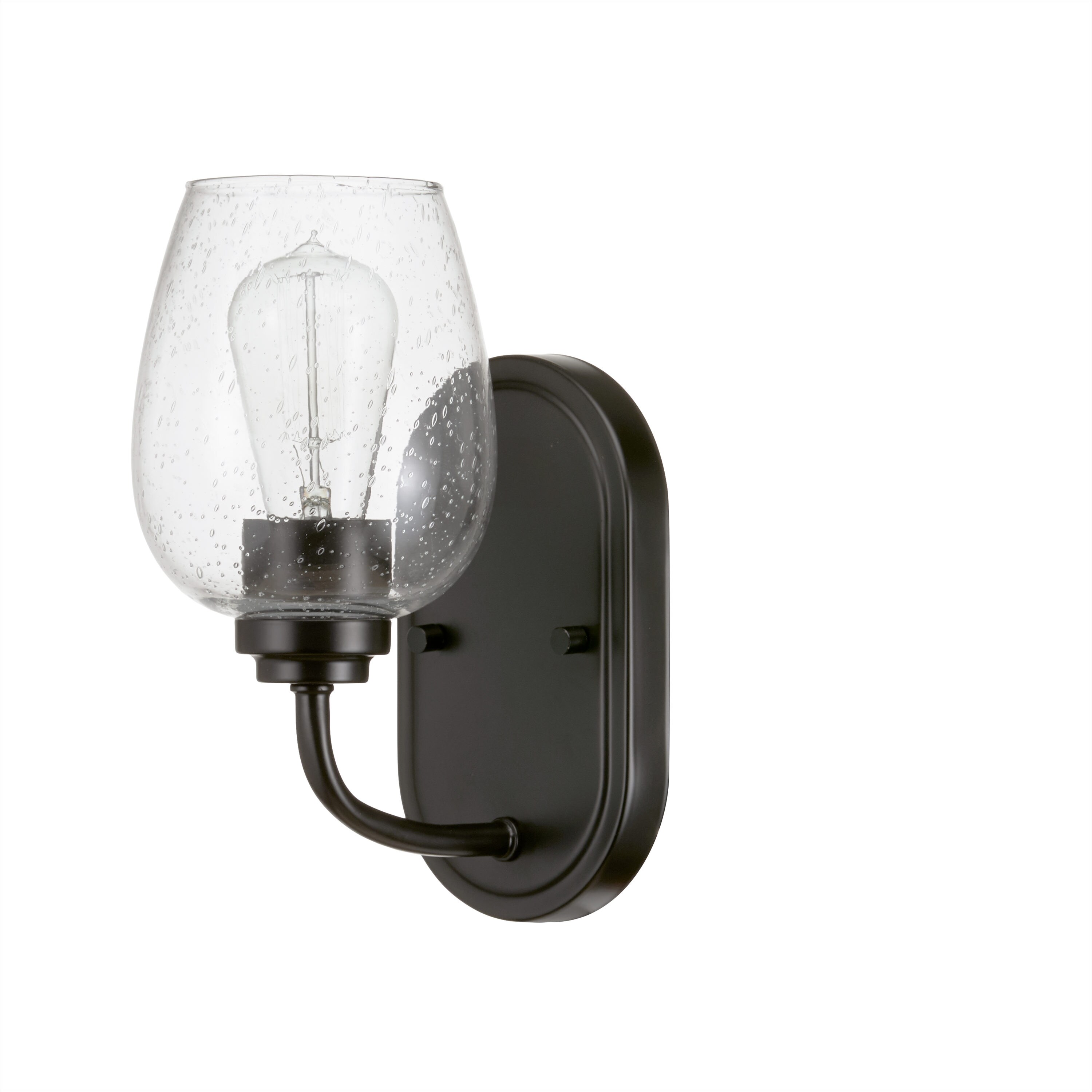 Details about   KICHLER Valserrano 1-Light Black Sconce with Clear Seeded Glass Shade 