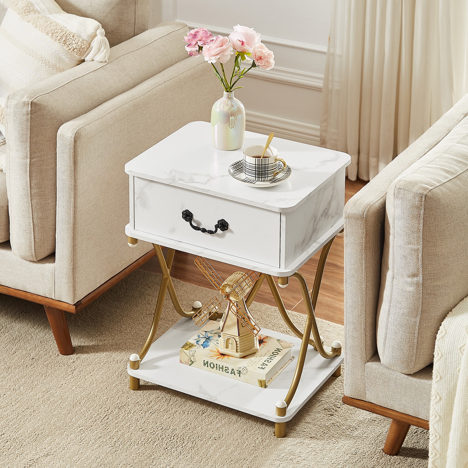 Vecelo LOE-MX-NS23-WHE nightstands - View #4