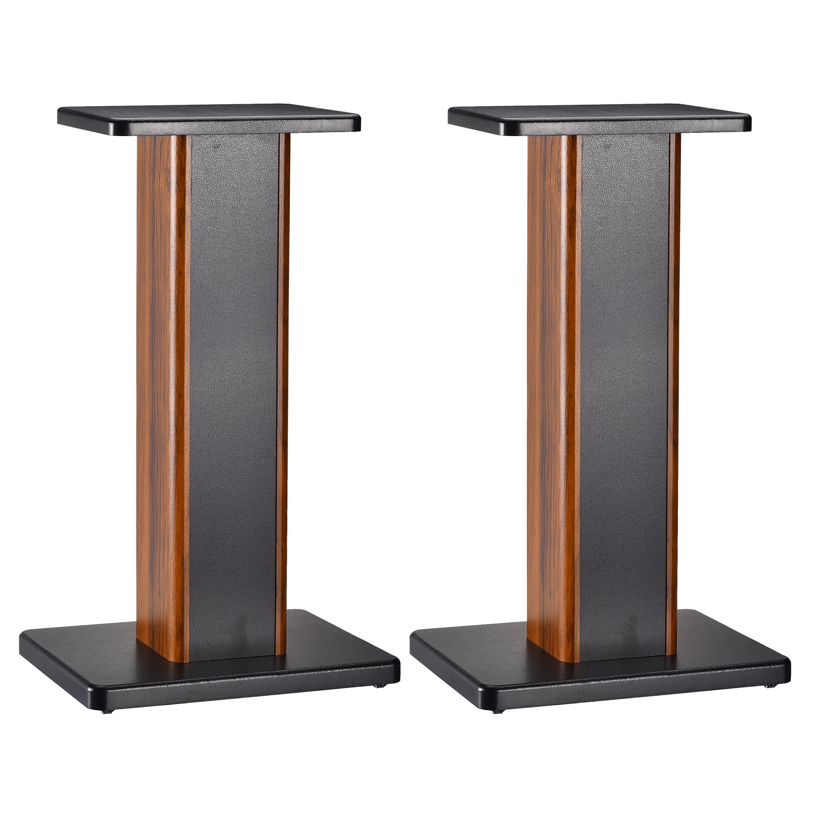 Unique Bargains Wood Speaker Stands 2 Pack 19.7 Inch (50cm) Universal Speaker Stand Hollowed Stands Enhanced Audio Listening for Home Theaters Cinema