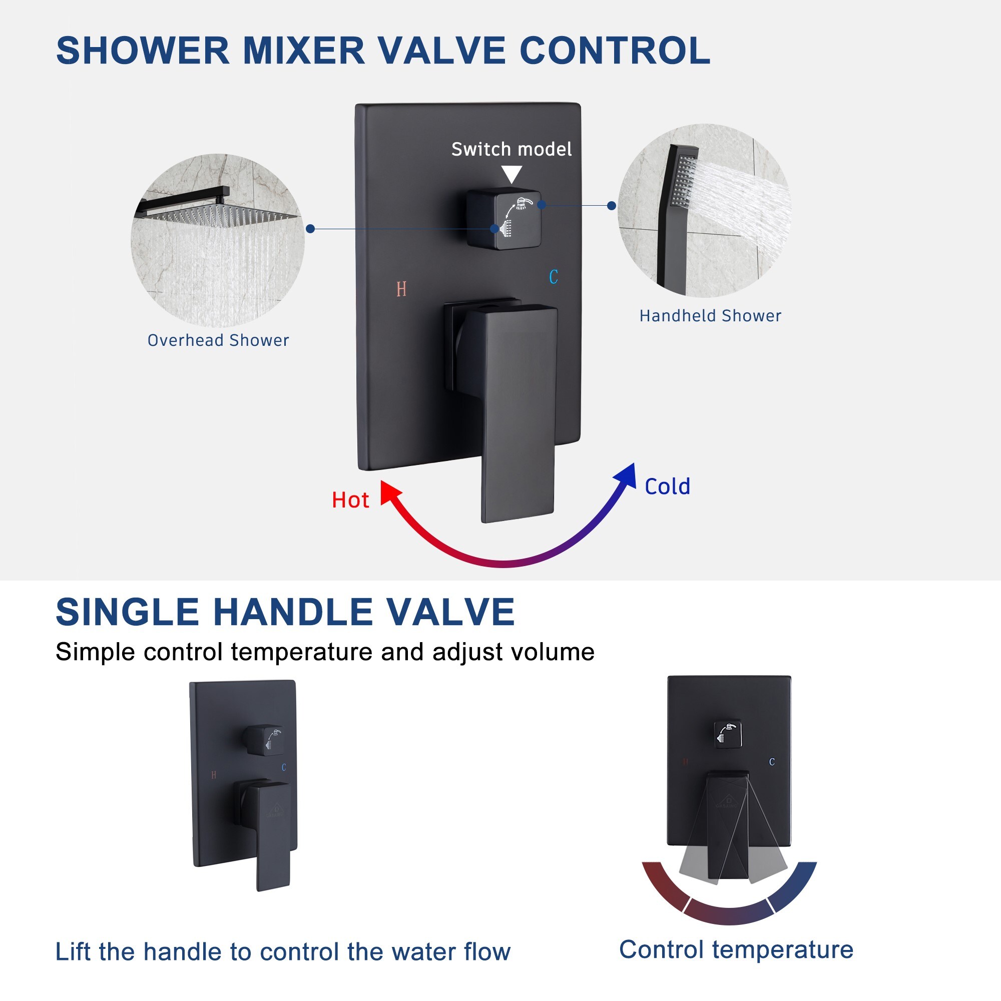 Mondawe AM-S008C-10BN Showerhead-Bar-Panels - View #7