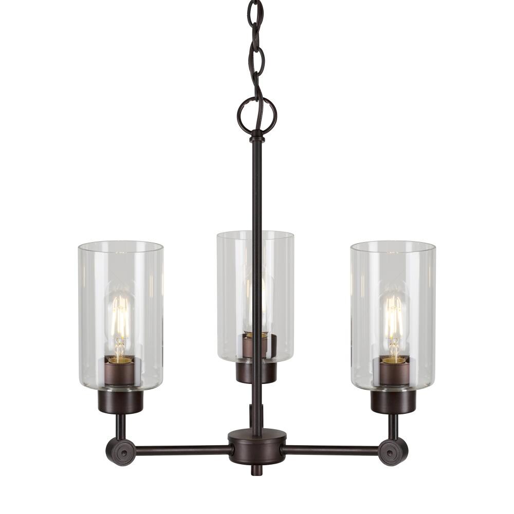 Jayden 3-Light Antique Bronze Transitional Led; Dry rated Chandelier | - Forte Lighting 2614-03-32