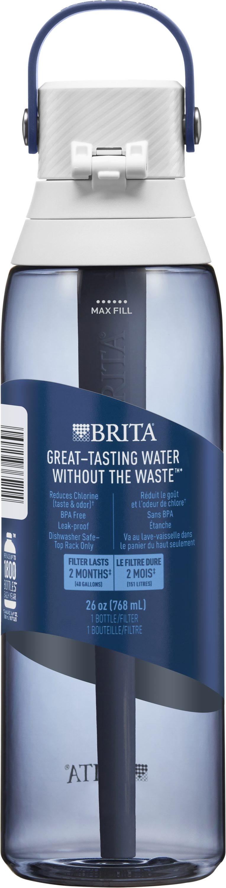 Brita Premium Hard Sided Water Bottle 26 Oz, Blue