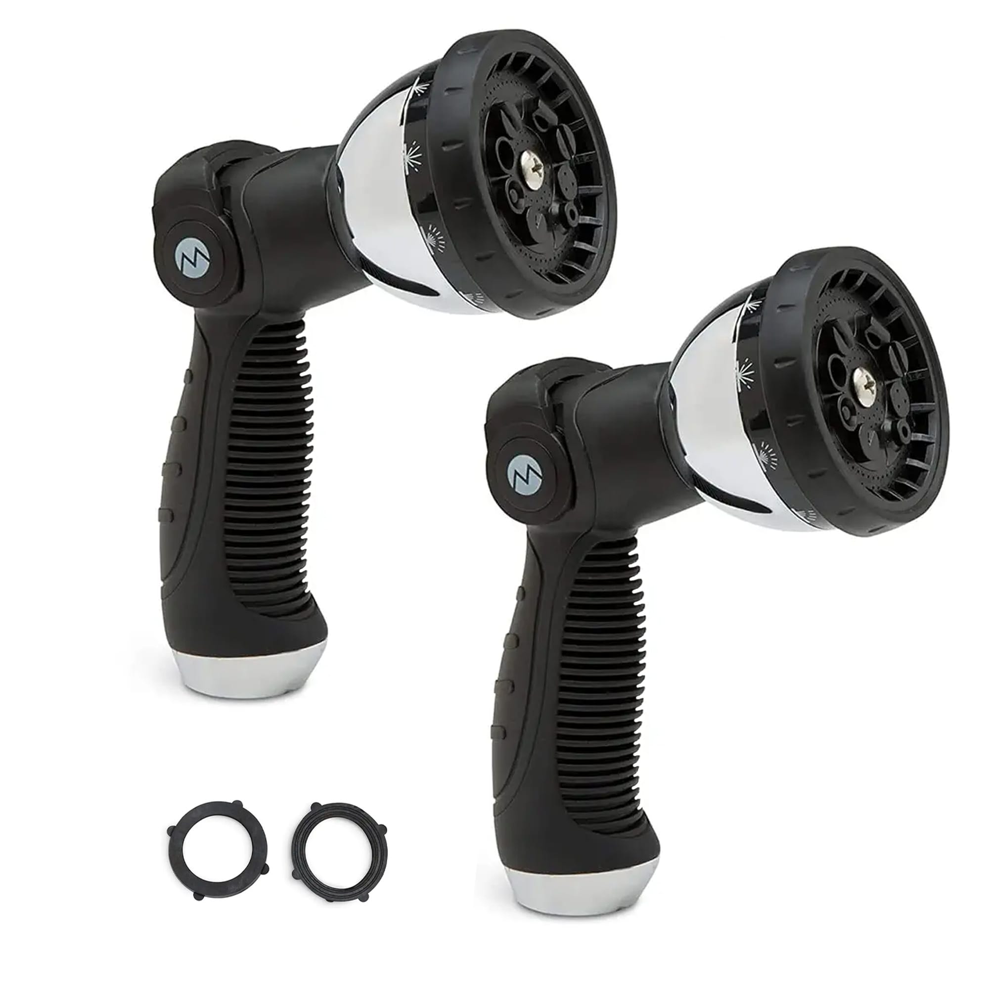 Morvat Water Hose Nozzle Sprayer with 10 Spray Patterns, 2 Pack