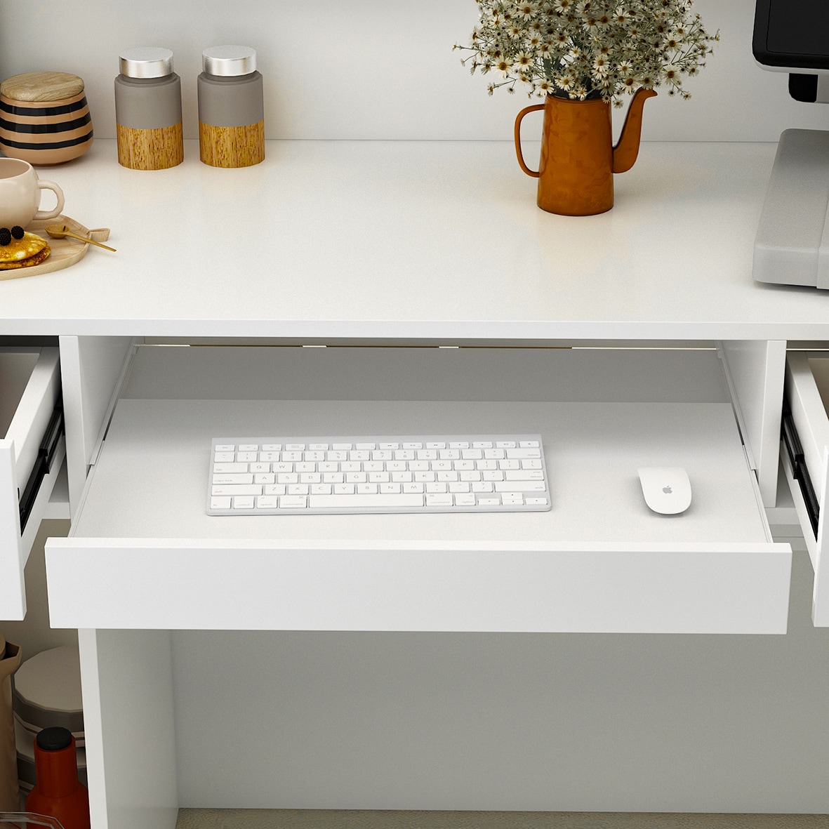 FUFU&GAGA 47.2-in White Modern/Contemporary Reception Desk at Lowes.com