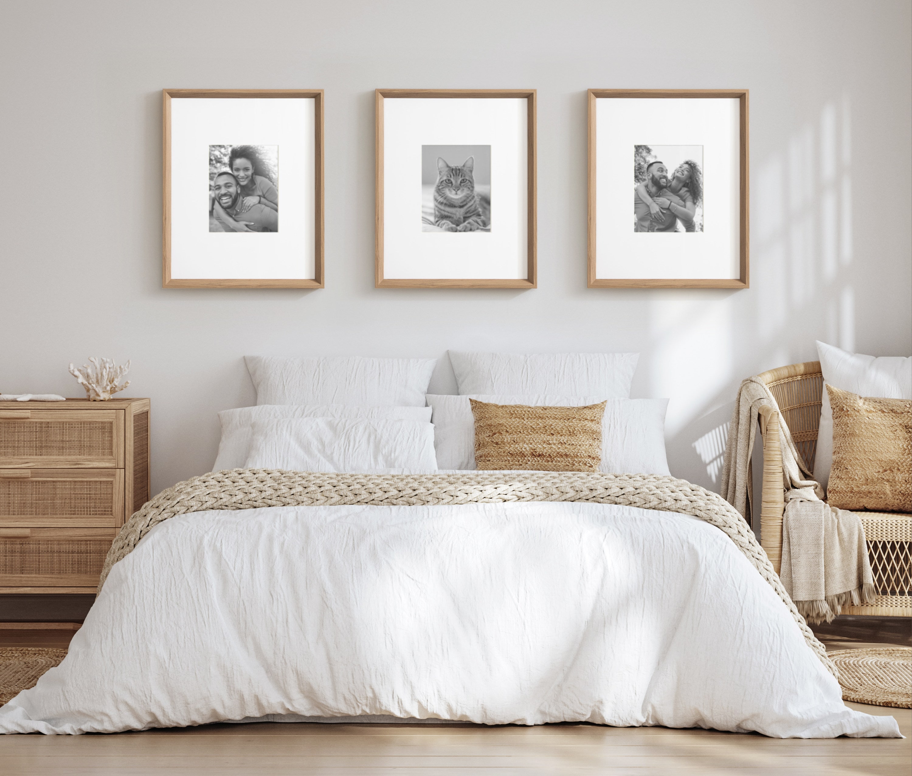 Classic Brown Polystyrene Wall Picture Frame Set of 3