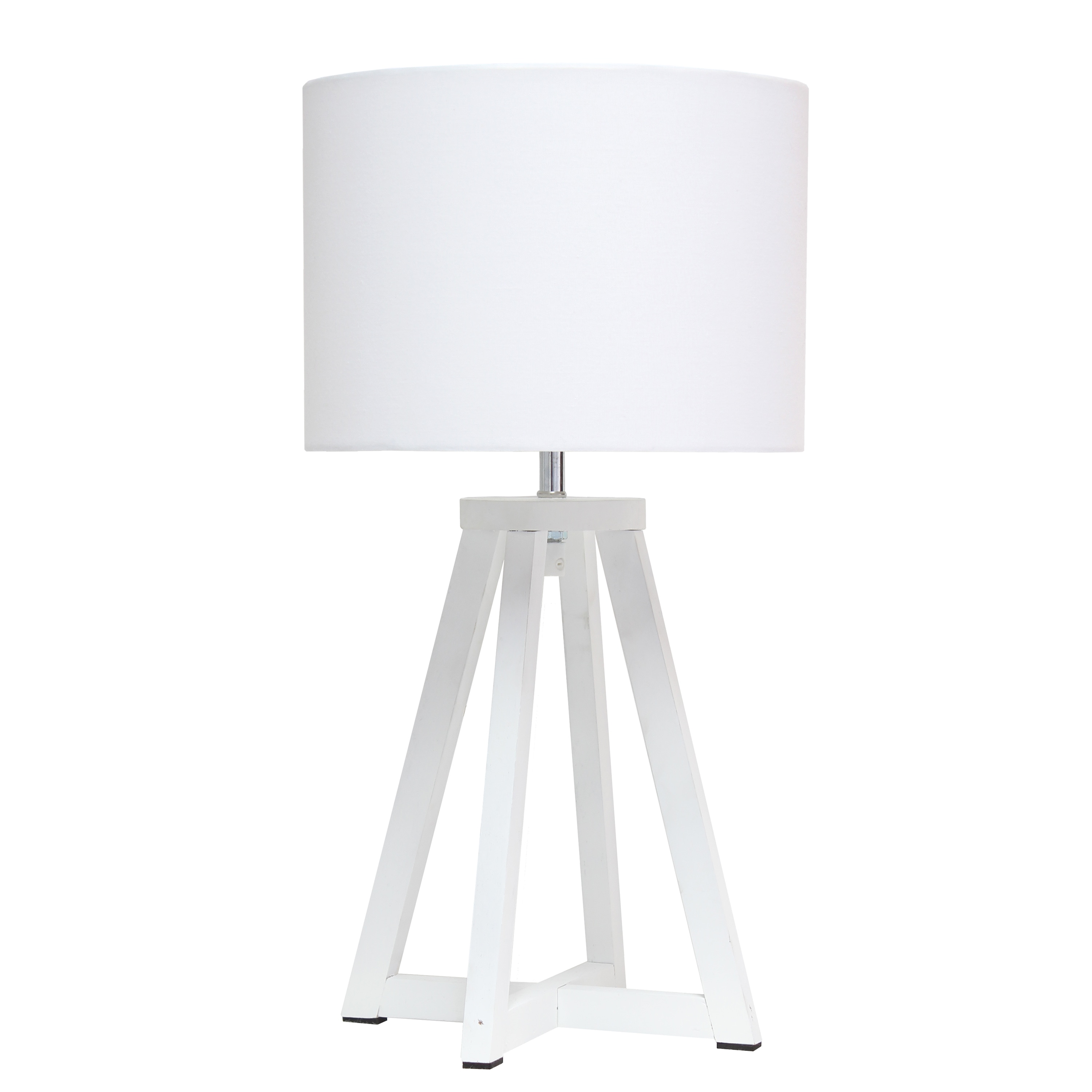 Simple Designs LT1069-WOW 19-in White/White Table Lamp with Fabric Shade