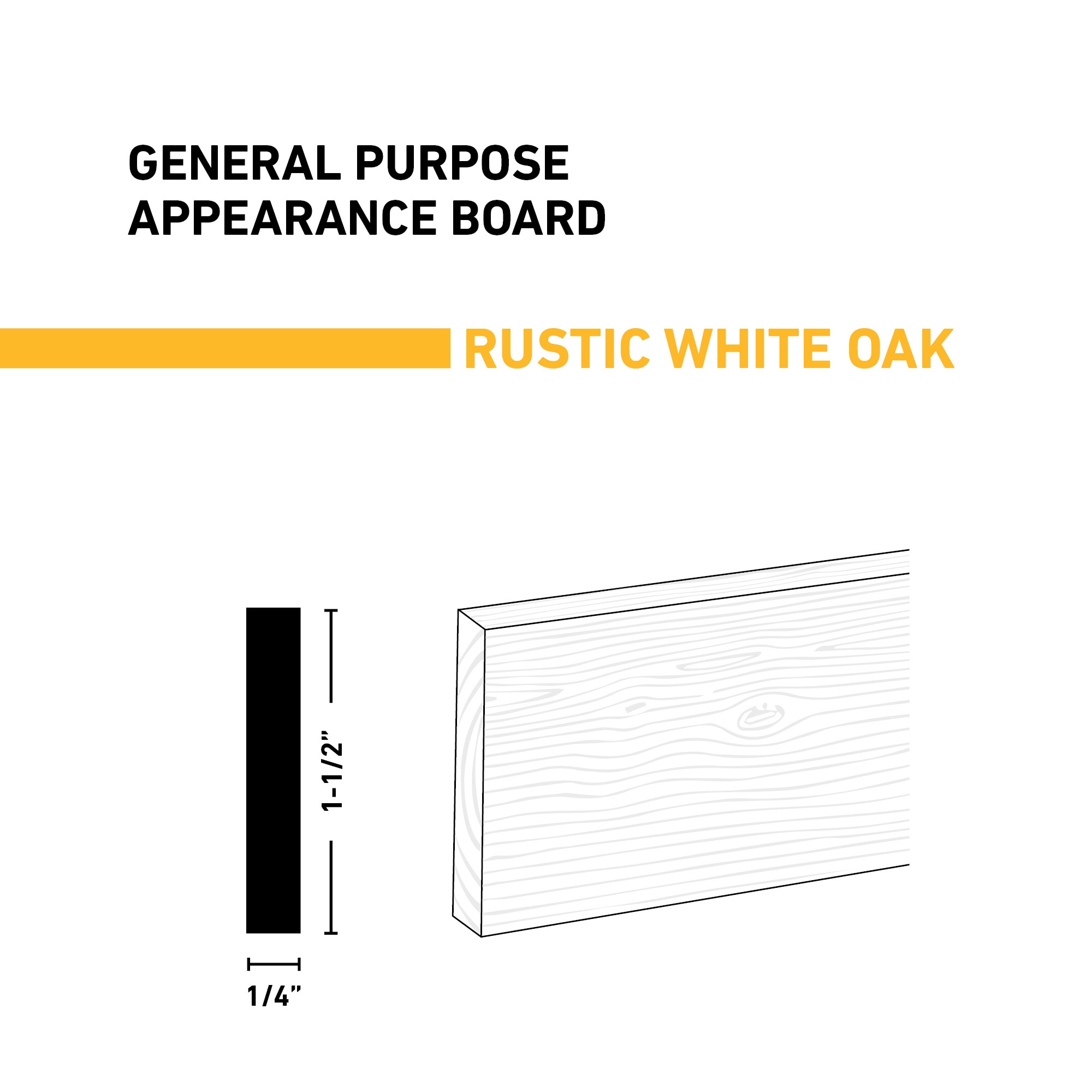 Ornamental Mouldings BRDRUS 1-4X2X4WOAK Appearance-Boards - View #2
