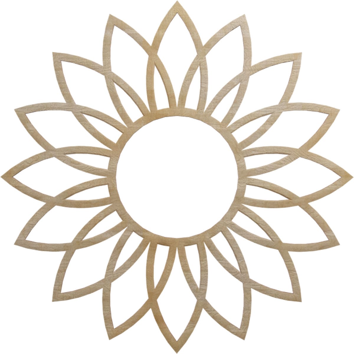 Ekena Millwork CMWP22X22X0250DAHI Daisy Fretwork 22-in W x 22-in L Contemporary Hickory Wood Whole Ceiling Medallion