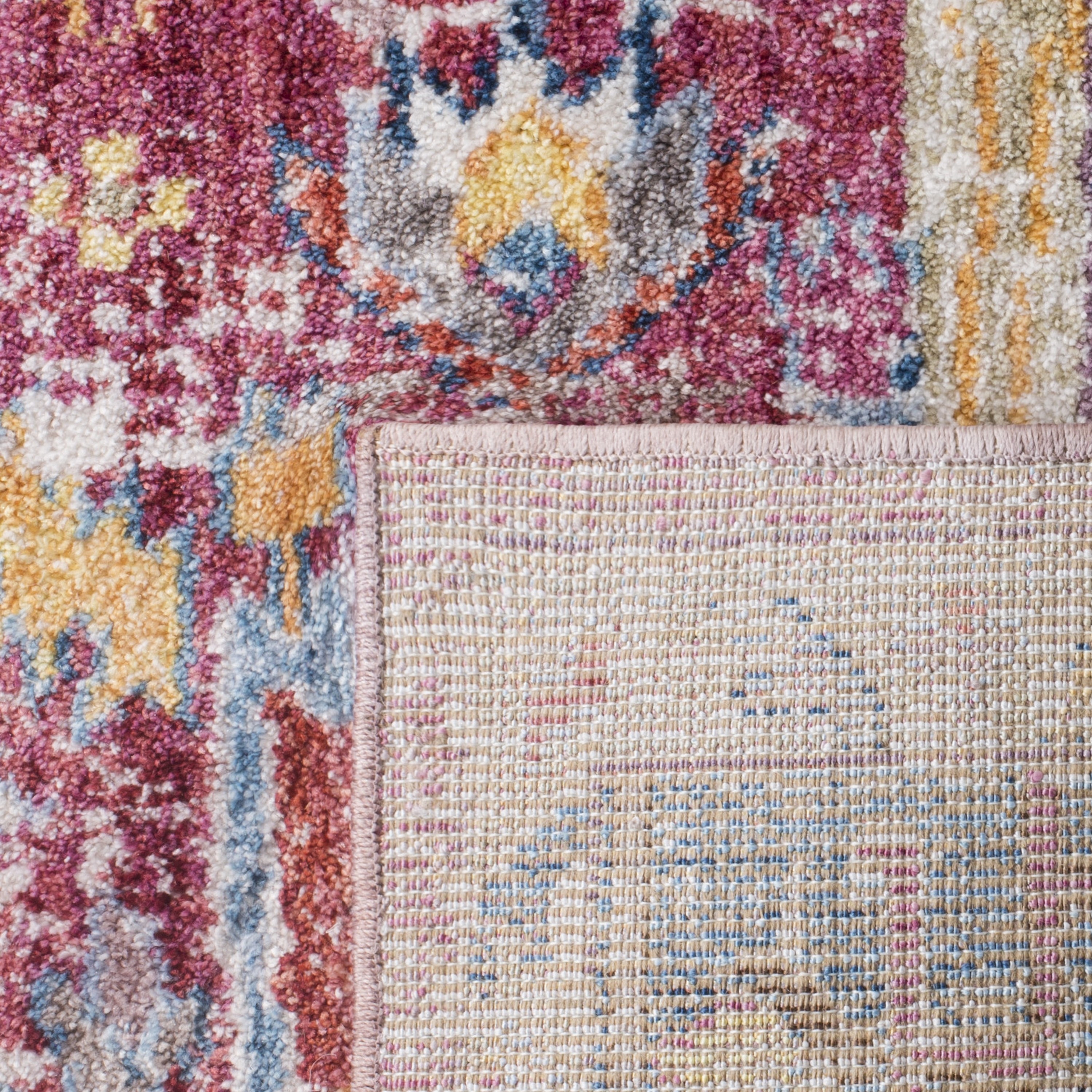 Bristol 3' x 5' Red and Blue Synthetic Area Rug