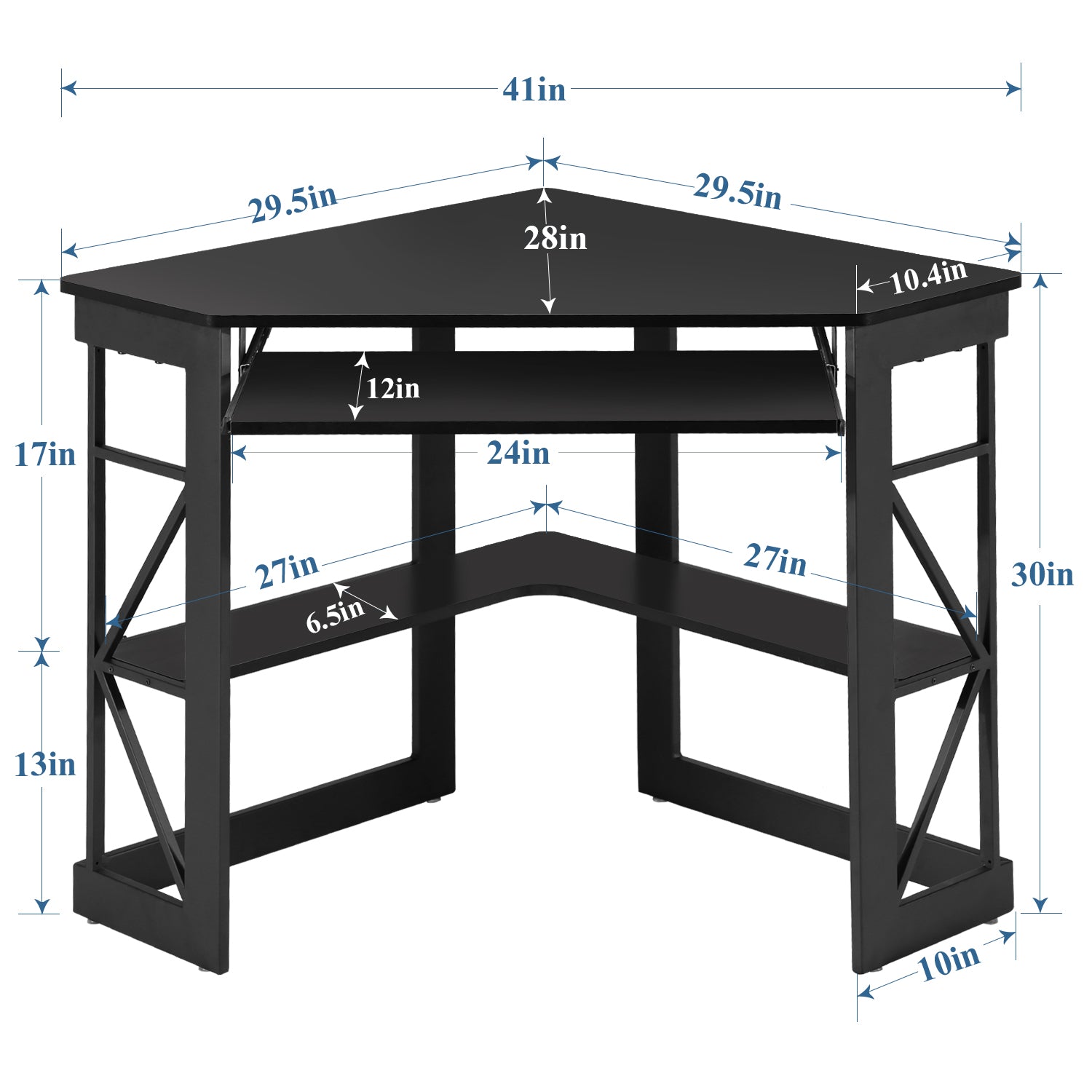 Vecelo LOE-XJM-CD03-BLK desks - View #3