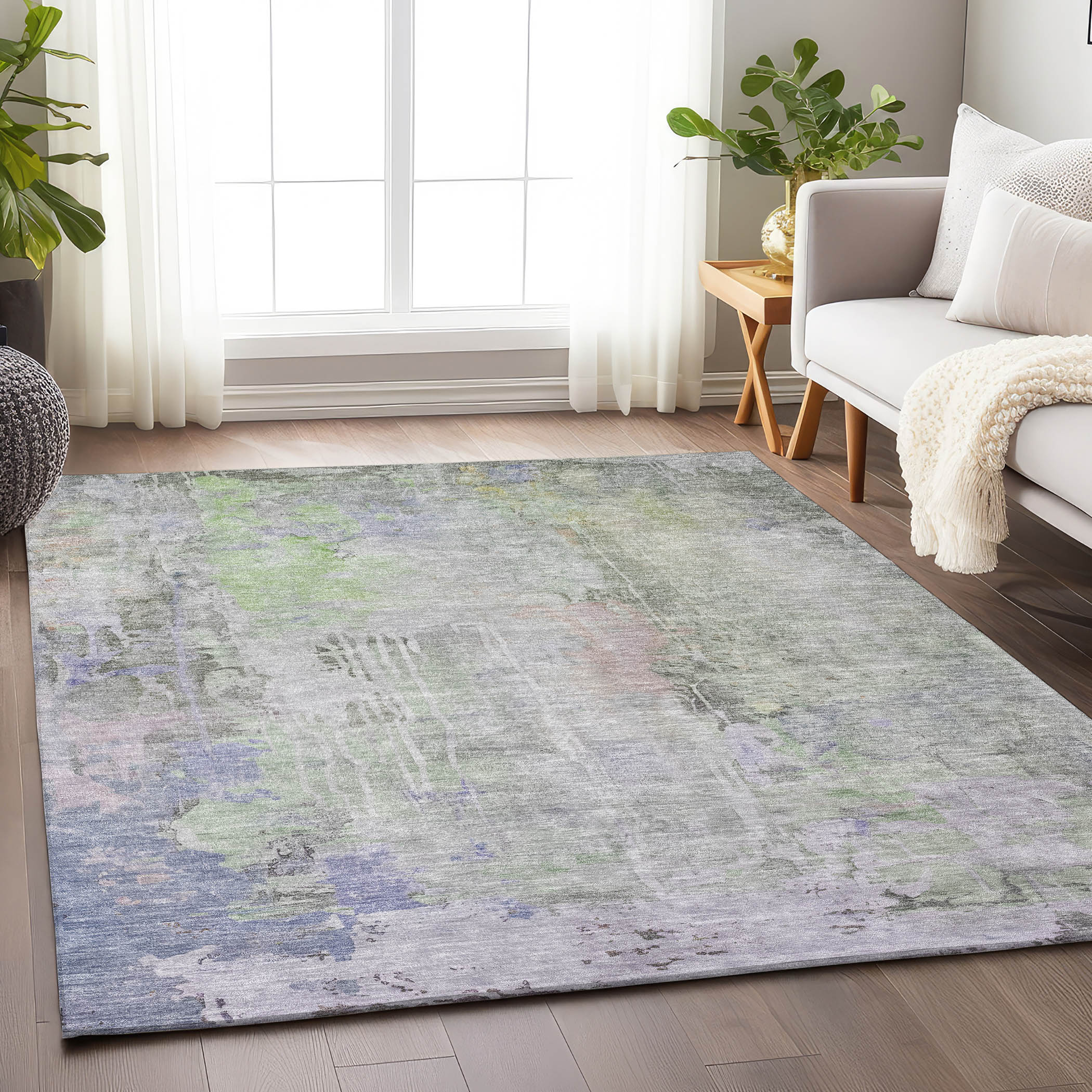 Addison Rugs ACN1233AL30X46 Chantille ACN1233AL 2 x 3 (ft) Polyester Aloe Rectangular Indoor/Outdoor Geometric Machine washable Area rug