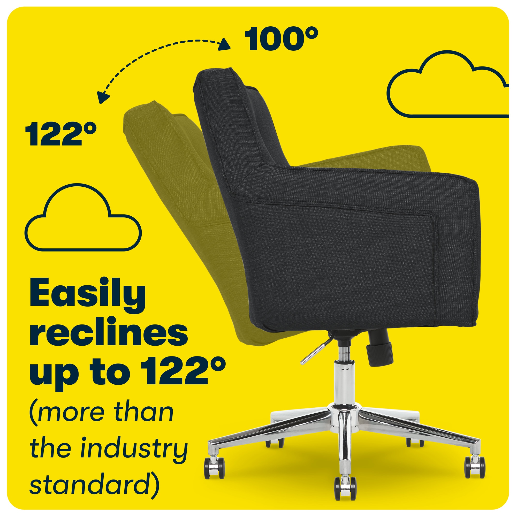 Ashland Charcoal Fabric Swivel Home Office Chair with Memory Foam