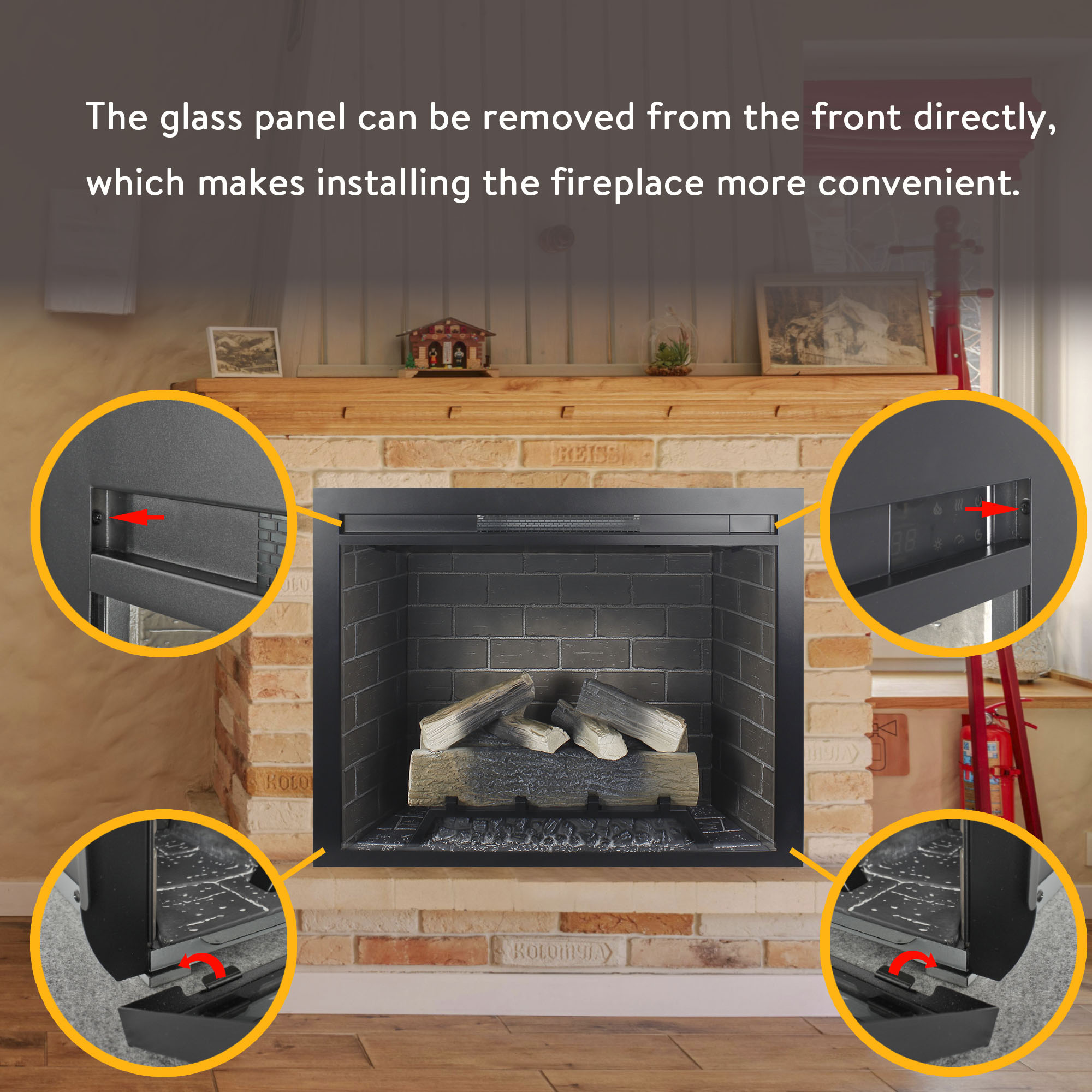 SINOFURN SYC070037BK Electric-Fireplace-Fireboxes - View #9