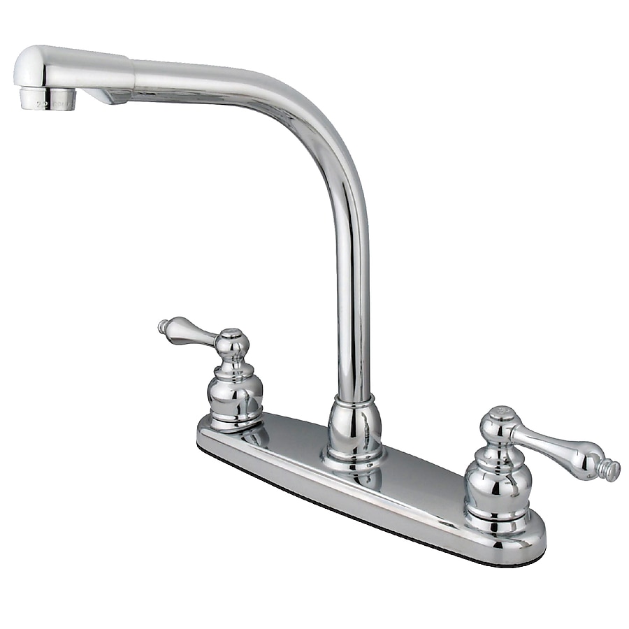 Elements of Design Victorian Brushed Nickel/Chrome 2-Handle Deck-Mount High-Arc Handle Kitchen Faucet (Deck Plate Included) Elements of Design Victorian Brushed Nickel/Chrome 2-Handle Deck-Mount High-Arc Handle Kitchen Faucet (Deck Plate Included)