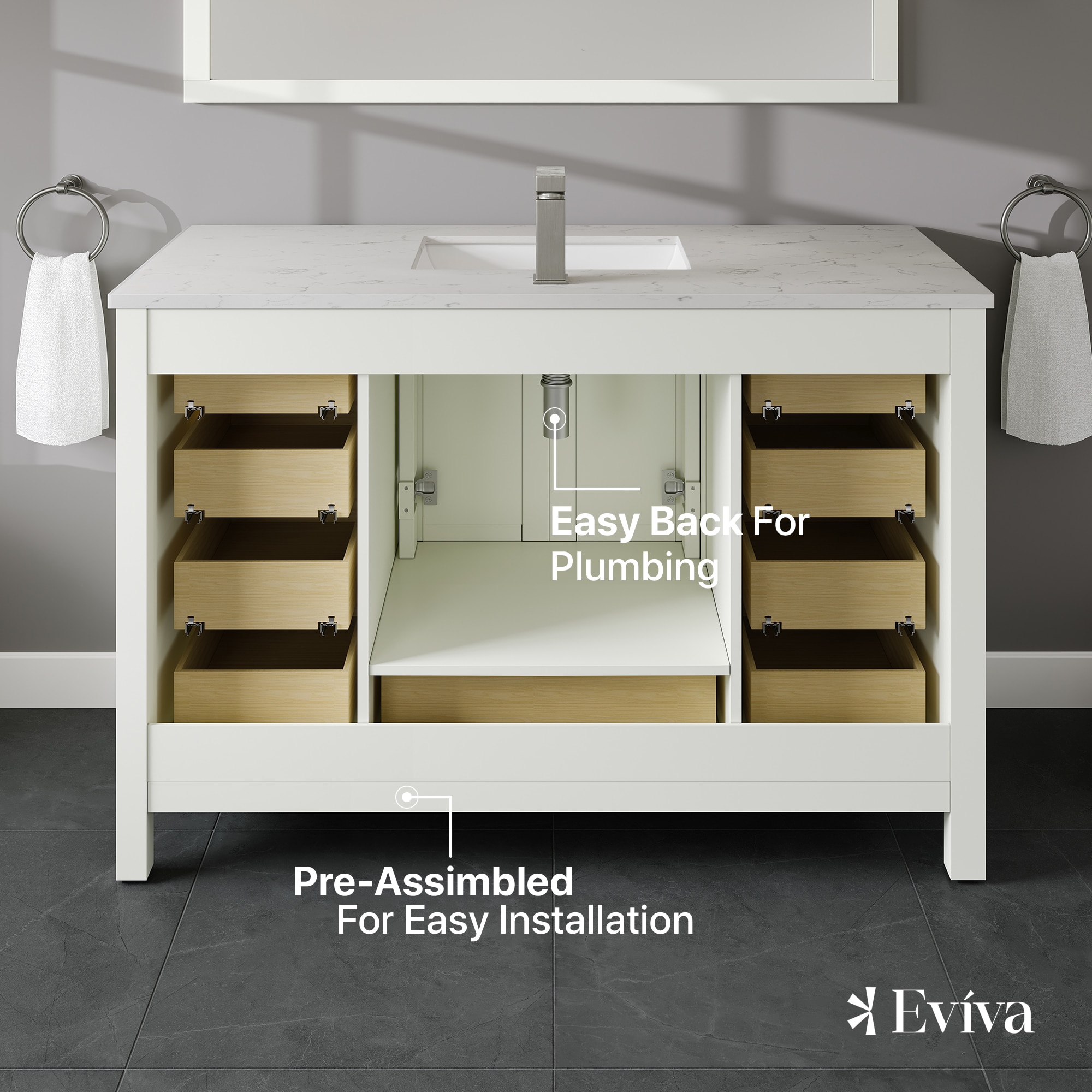 Eviva TVN414-48X18WH-Q Bath-Vanity-Combo - View #6
