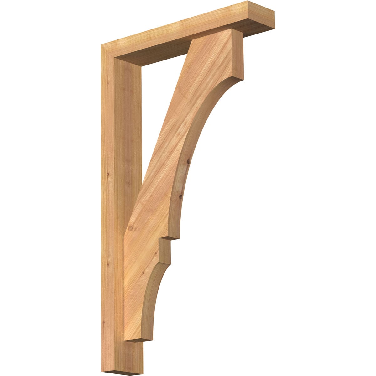 Ekena Millwork 1461911 Balboa Block Smooth Bracket with Offset Brace Western Red Cedar Wood Standard Bracket