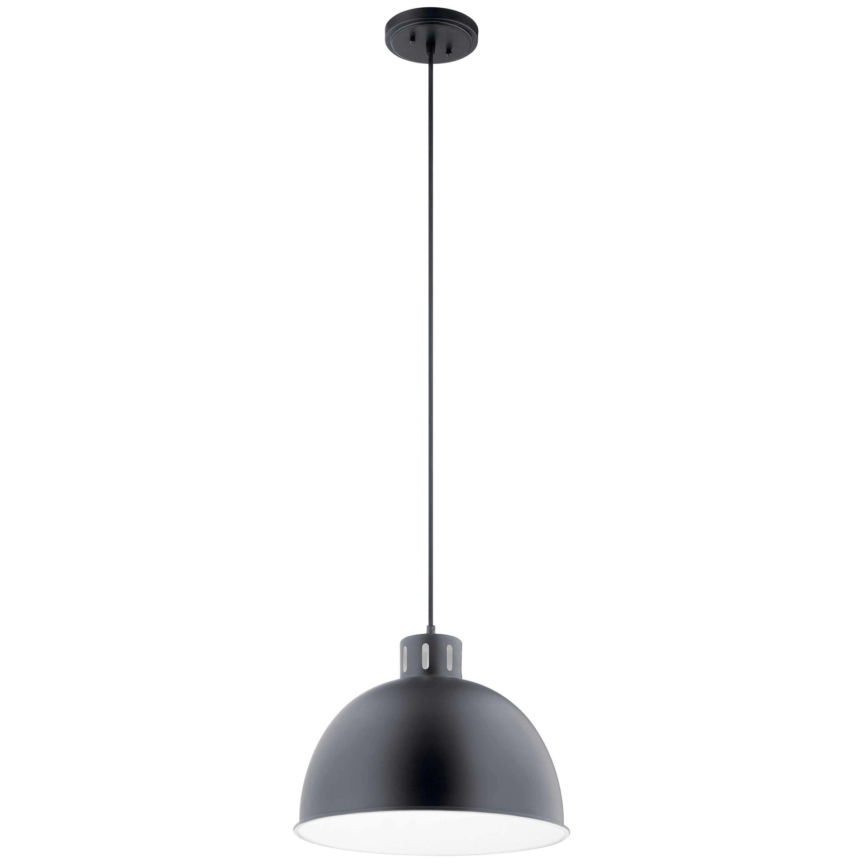 Kichler Zailey Black Modern/Contemporary Dome Pendant Light in the ...