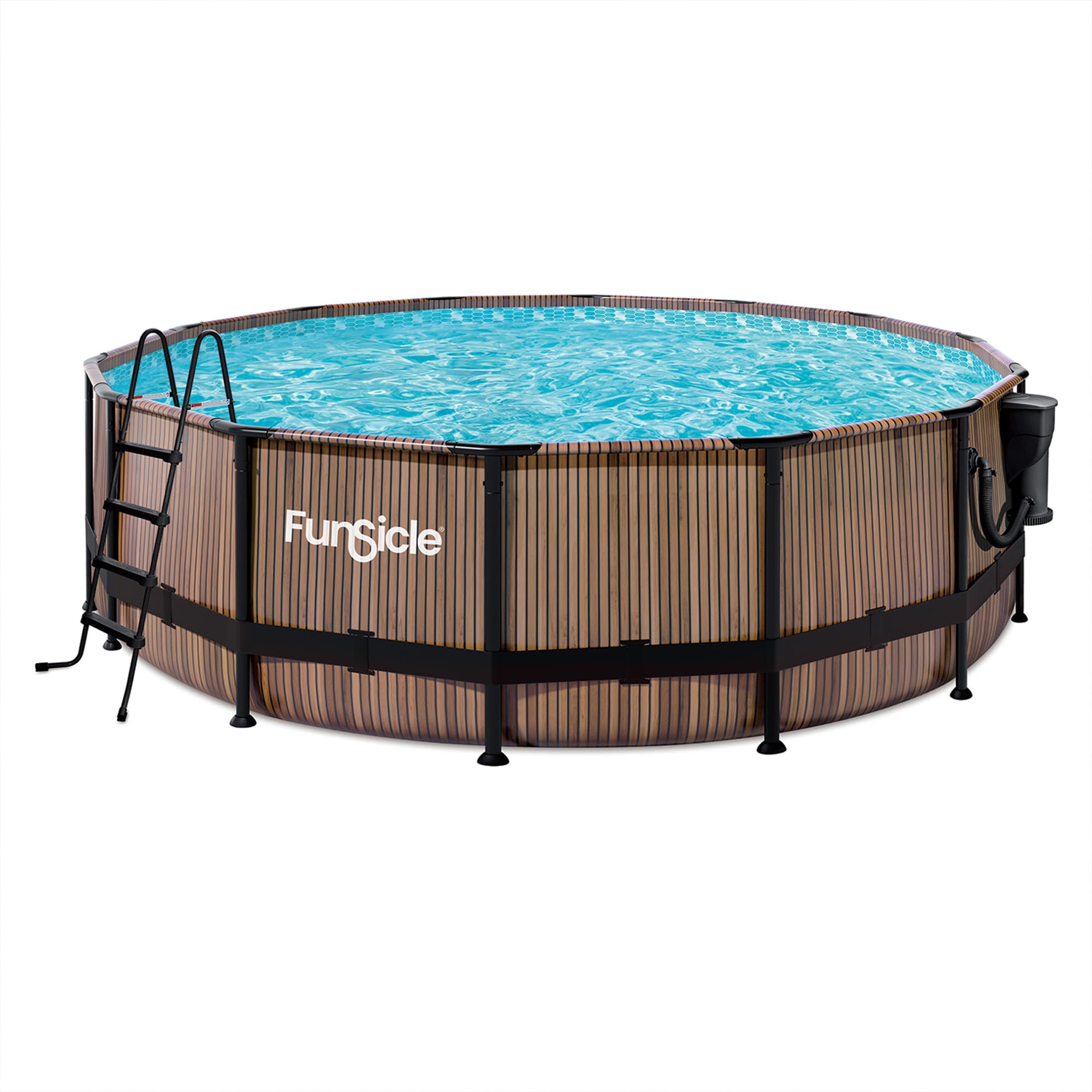 Funsicle 308905 16-ft x 16-ft x 48-in Metal frame Round Above-Ground Pool with Filter Pump with Ground Cloth with Pool Cover with Ladder