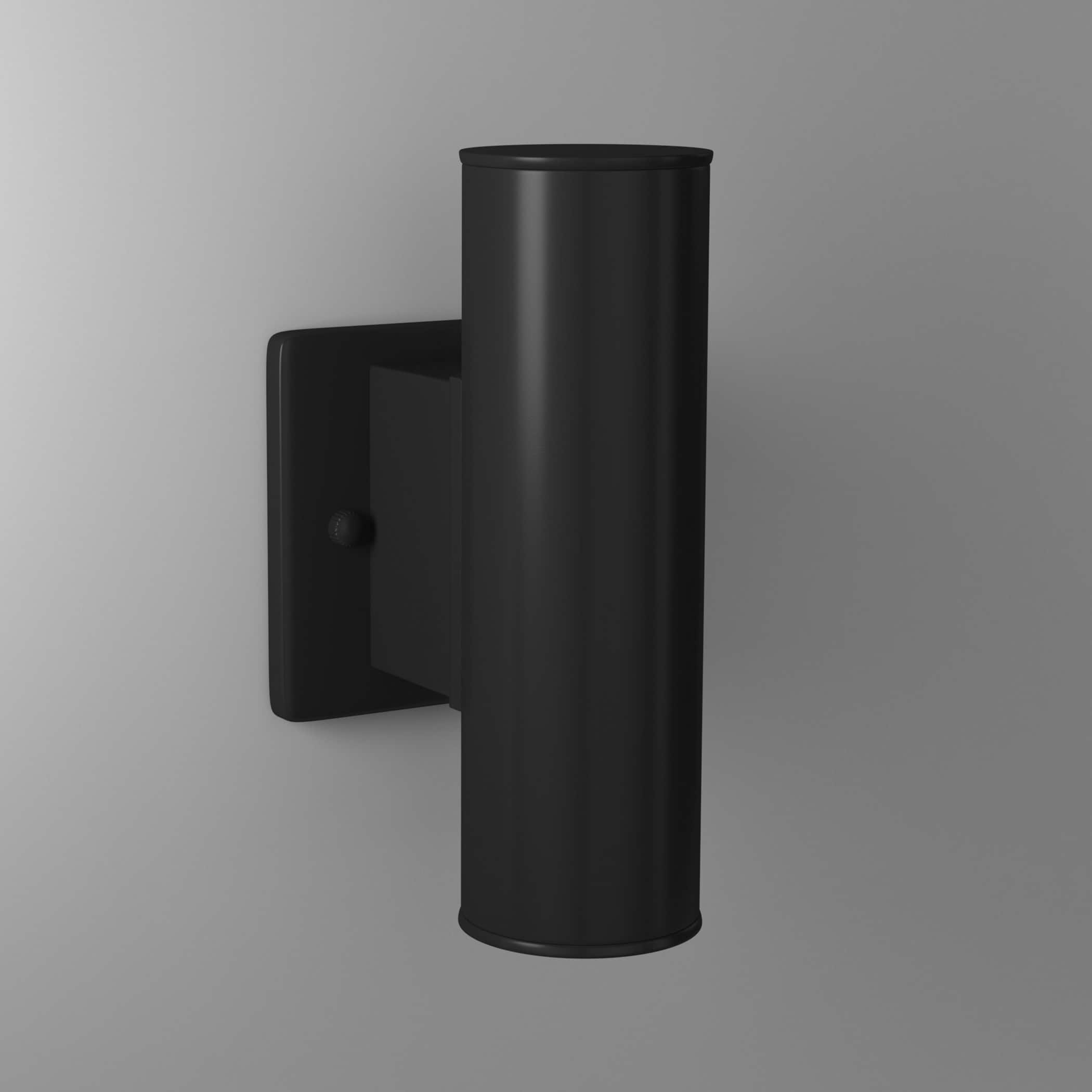 Riga Sleek Matte Black Cylinder Outdoor Wall Light