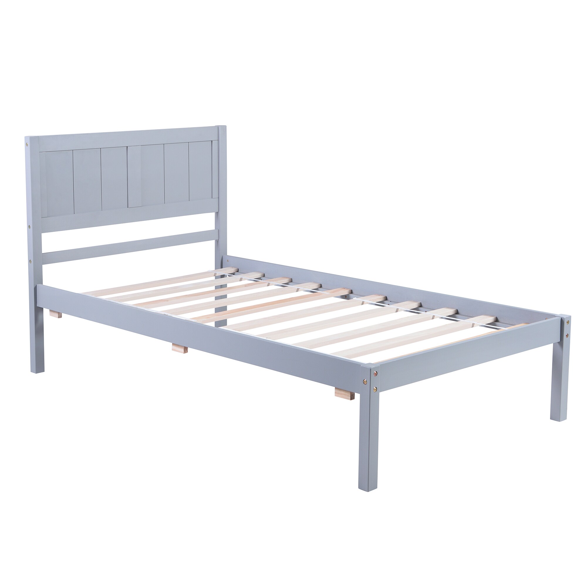 Qualler Gray Twin Wood Platform Bed in the Beds department at Lowes.com