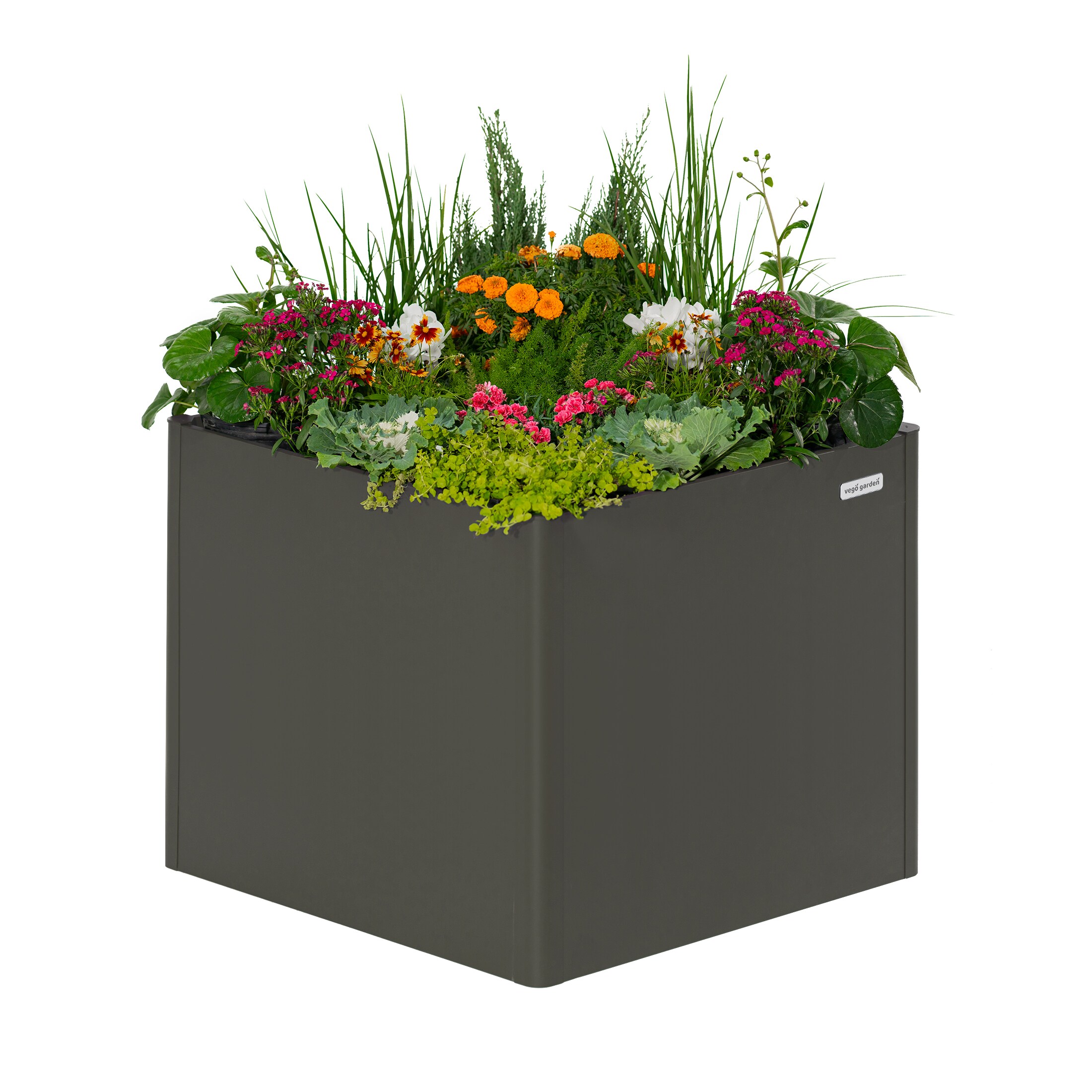 Vego Garden VBMT4242CH 33-cu ft 42-in W x 42-in L x 32-in H Urban Charcoal Galvanized Metal Raised Garden Bed