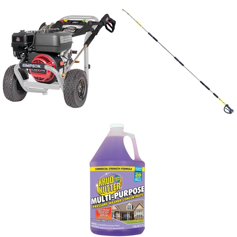 SIMPSON 3500 PSI 2.5 GPM Pro Series Gas Pressure Washer with 9-ft Extension Wand and Multi-Surface Cleaner