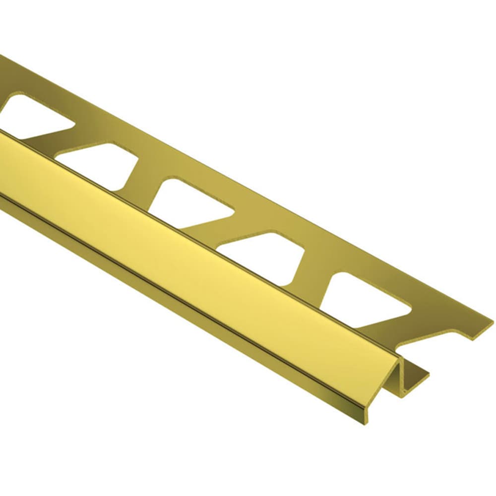 Schluter Systems MU80 Reno-U 0.313-in W x 98.5-in L Solid Brass Brass Reducer Tile Edge Trim