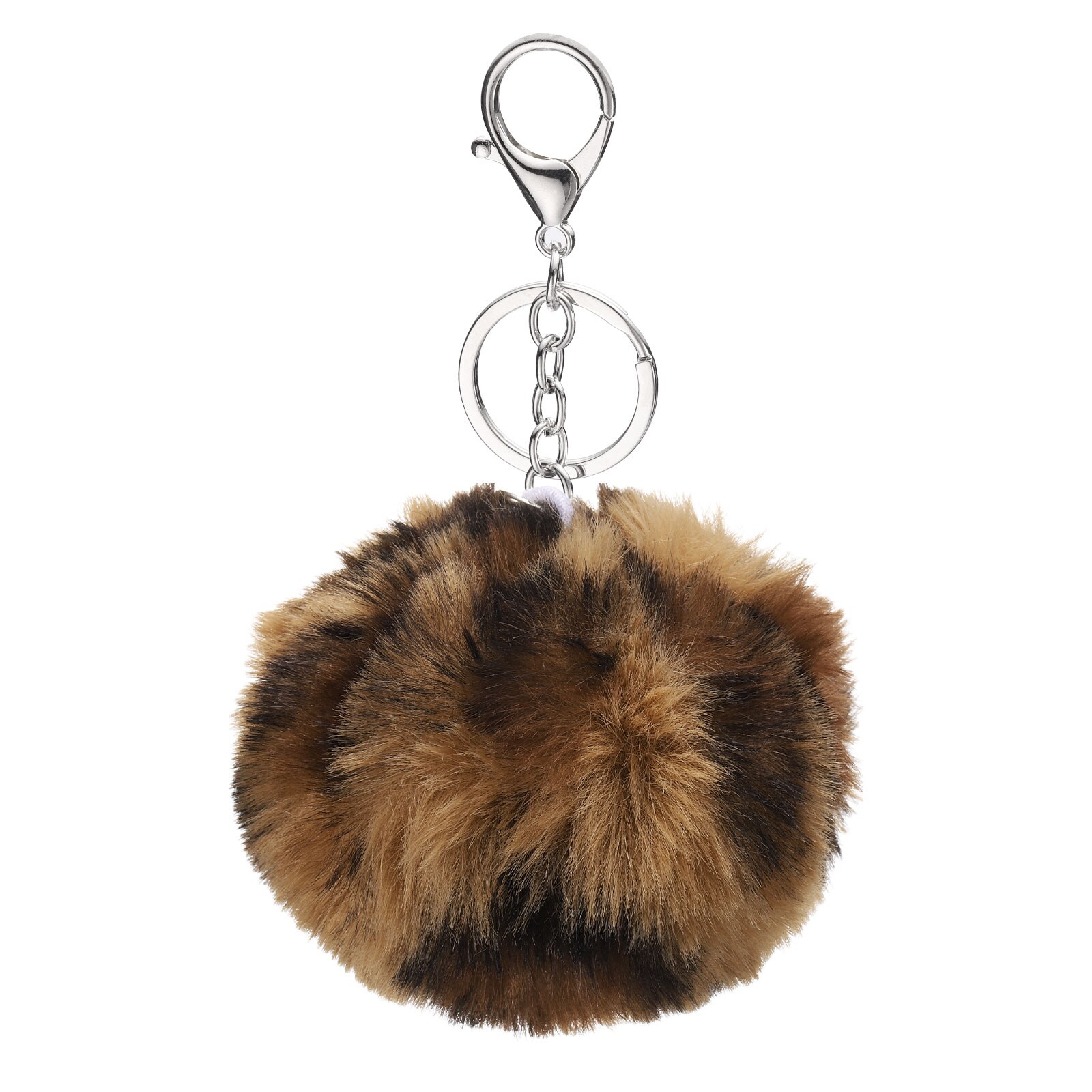 PATIKIL Pom Pom Keychain 8 cm Soft Cute Fluffy Ball Key Ring with ...