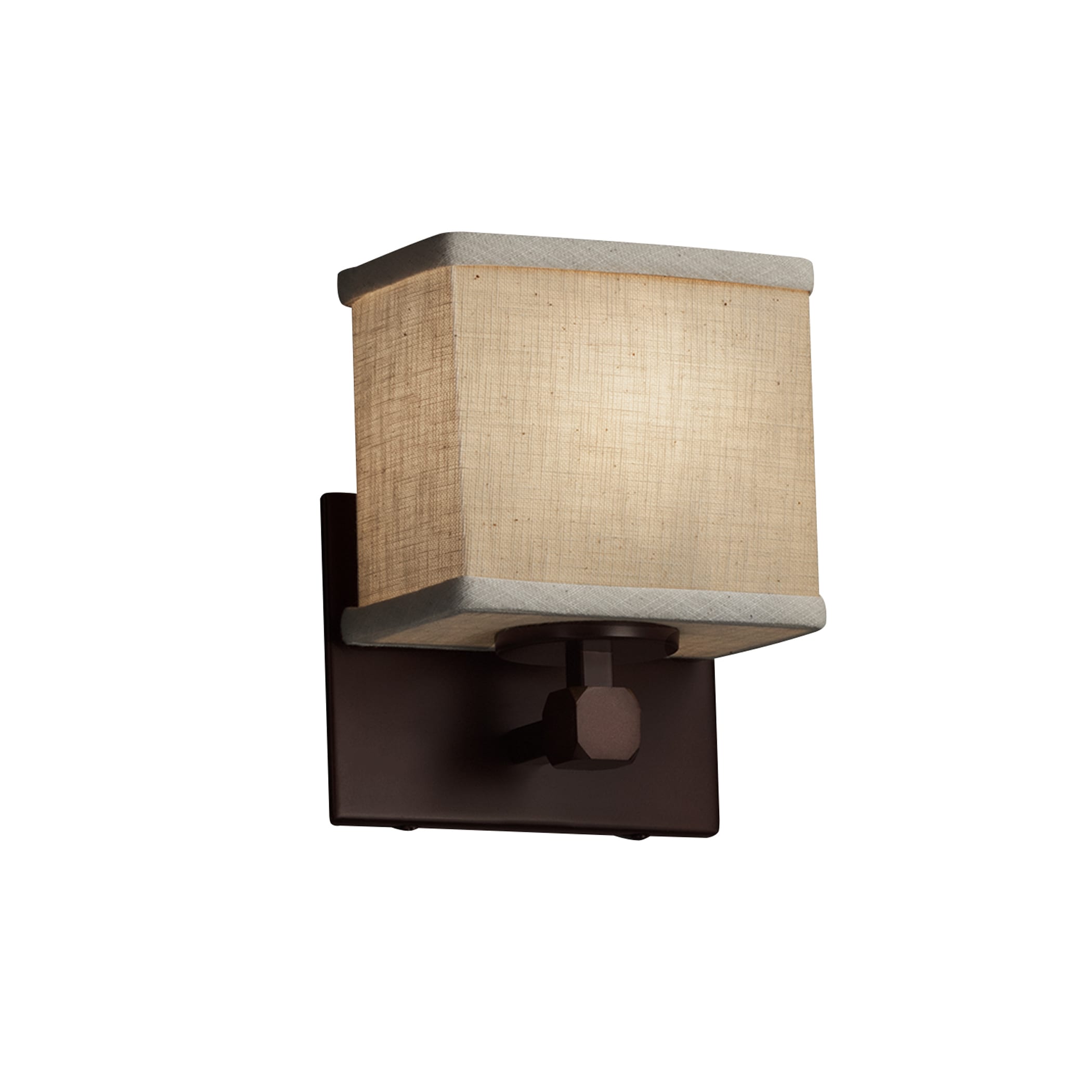 Justice Design Group FAB-8427-55-CREM-DB Textile 6.5-in W 1-Light Dark Bronze Transitional Wall Sconce