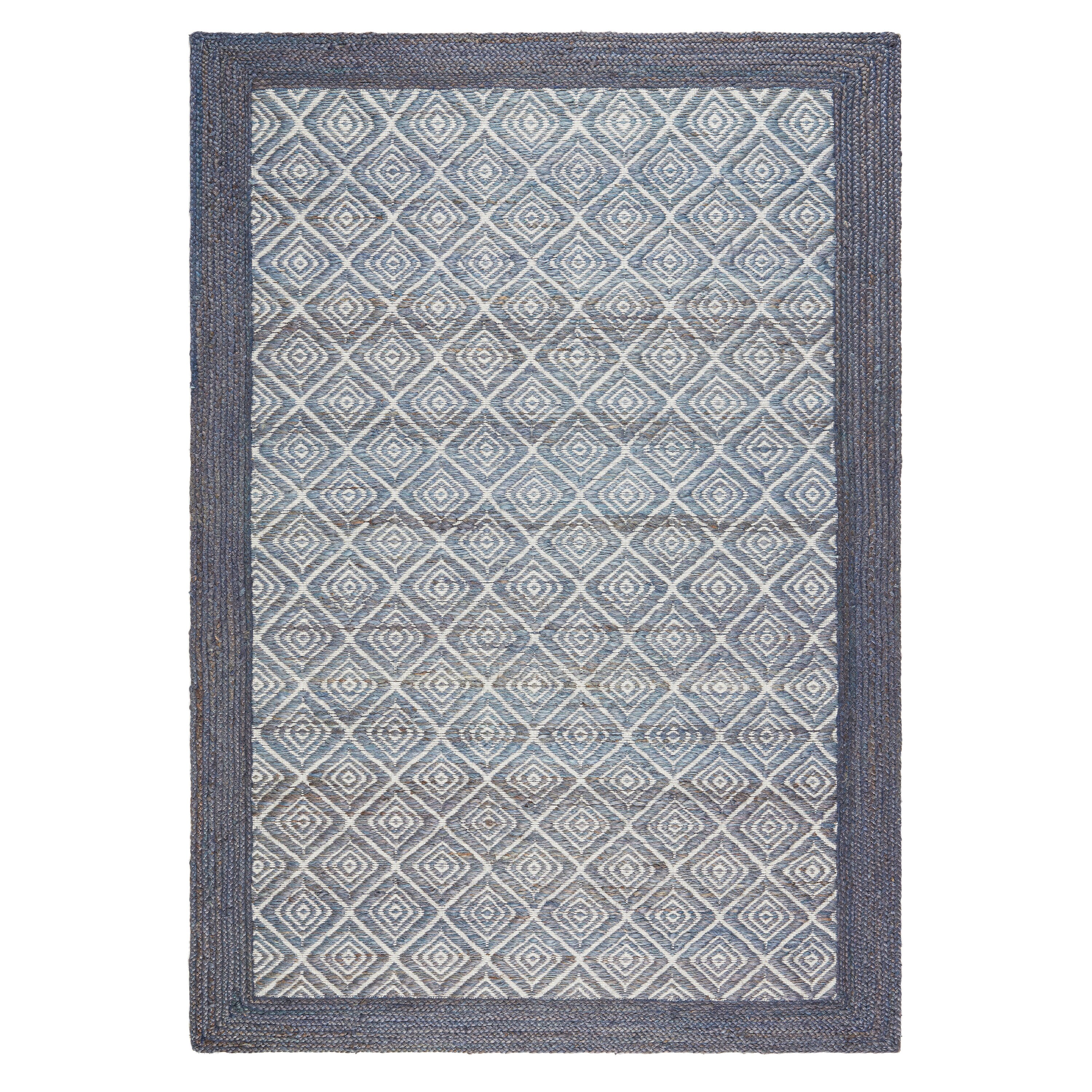 Town & Country Living 2-06-306 5 x 7 (ft) Loomed Polyester Midnight Blue Rectangular Indoor Geometric Area rug
