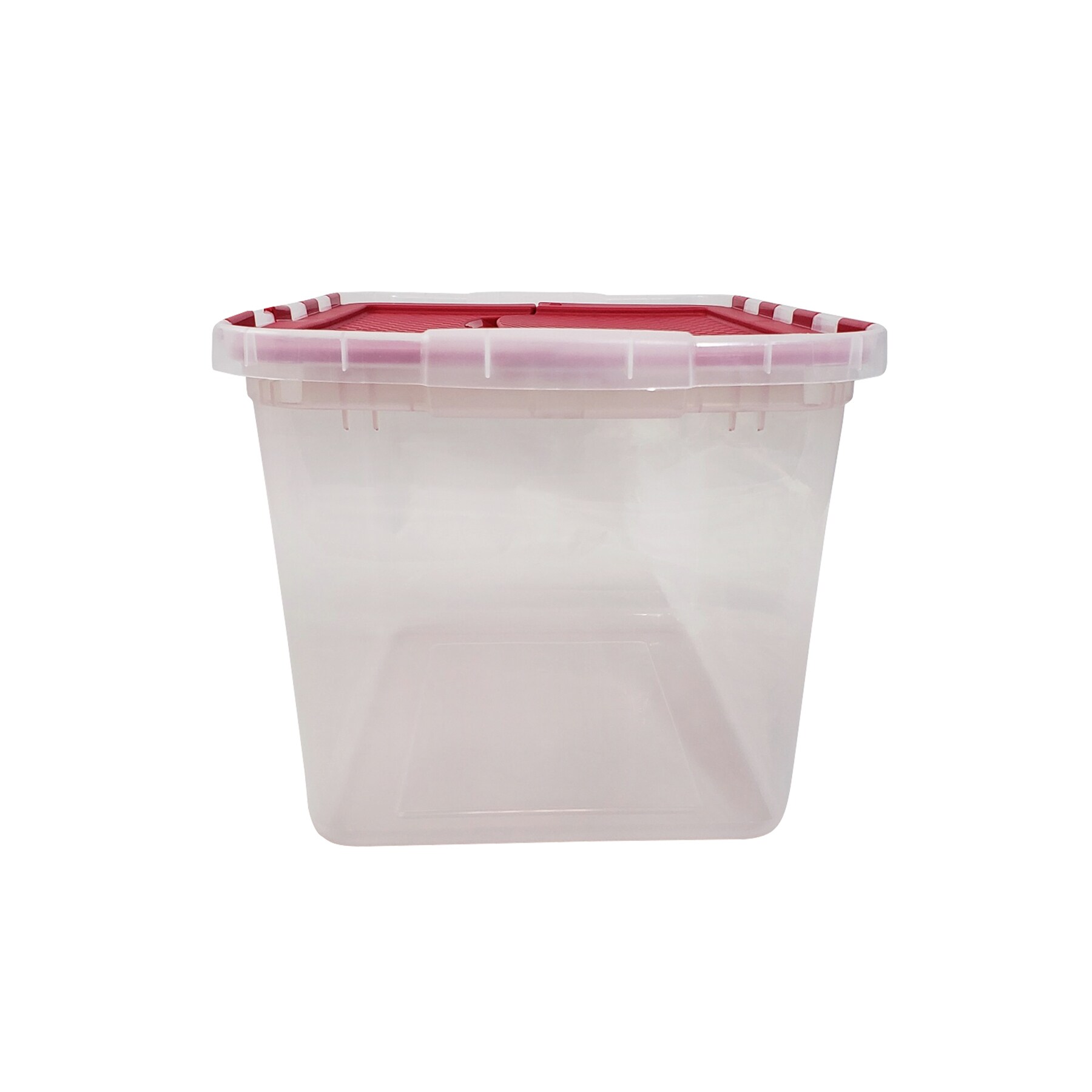 Homz Products Medium 12-Gallons (48-Quart) Red/Clear Heavy Duty