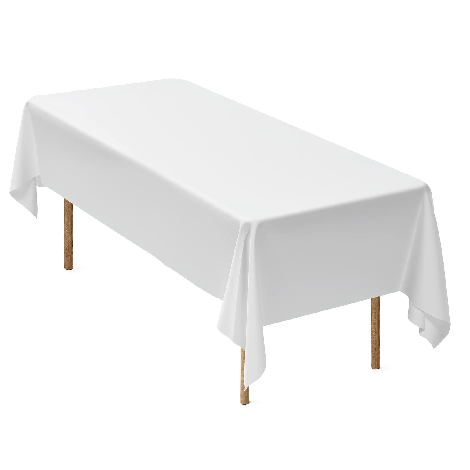 VELMONT INC  White Tablecloths for Rectangle Tables 6 Pack 60 x 102 Inches Reusable Polyester Table Covers