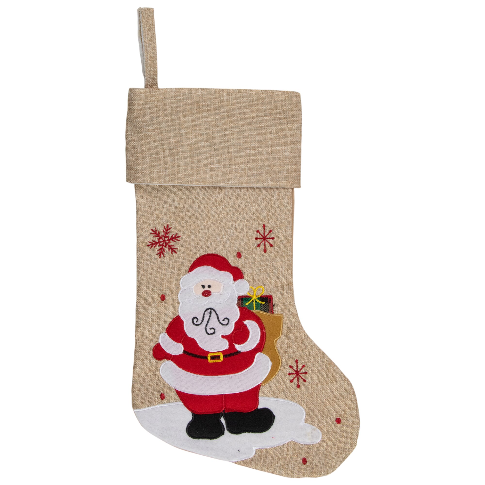 Northlight 34315000 19-in Brown Santa Christmas Stocking