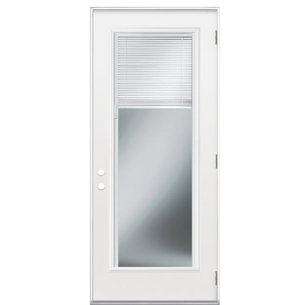 Masonite 32-in X 80-in Fiberglass Full Lite Left-Hand Outswing Primed ...