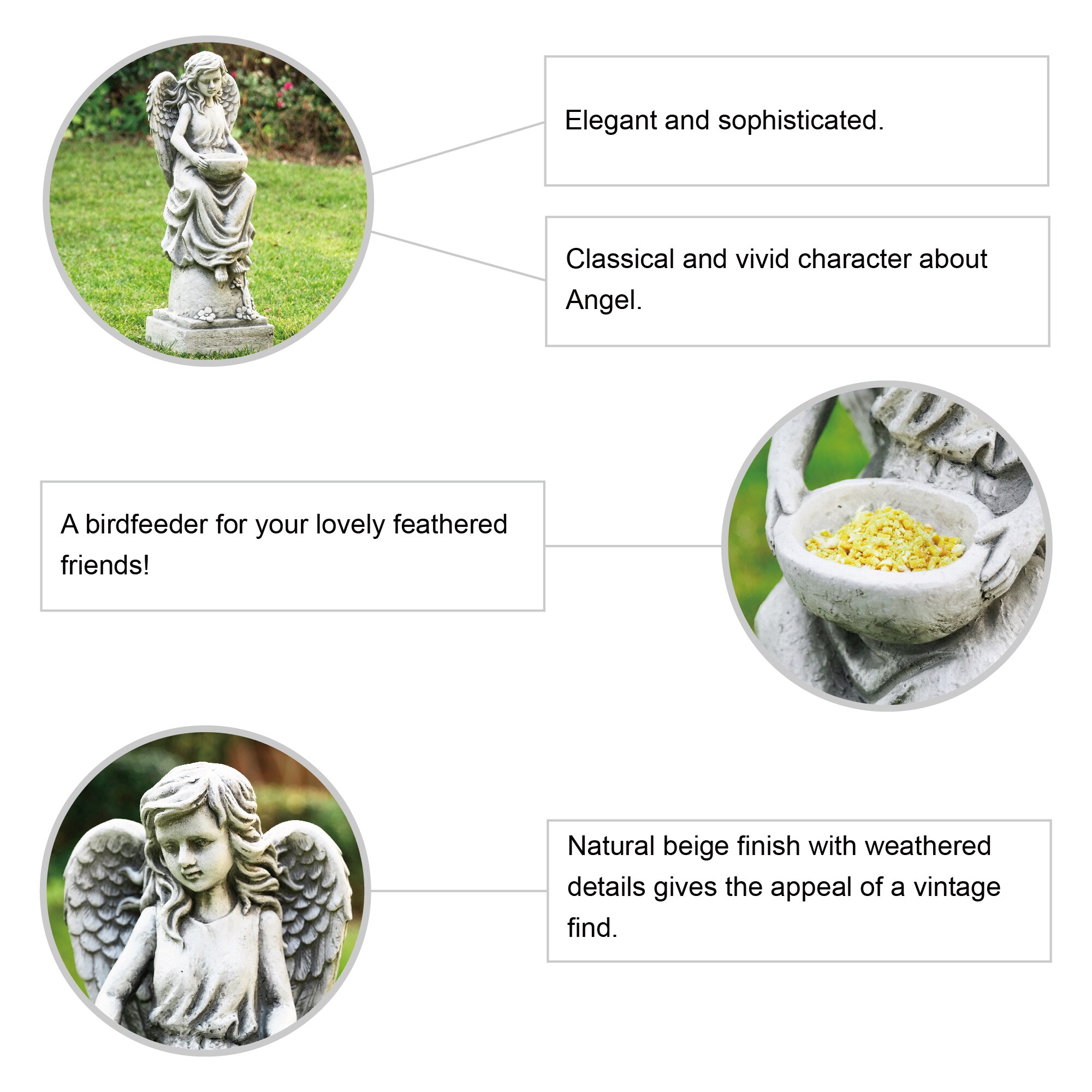 Glitzhome 2025400025 Garden-Statue - View #4