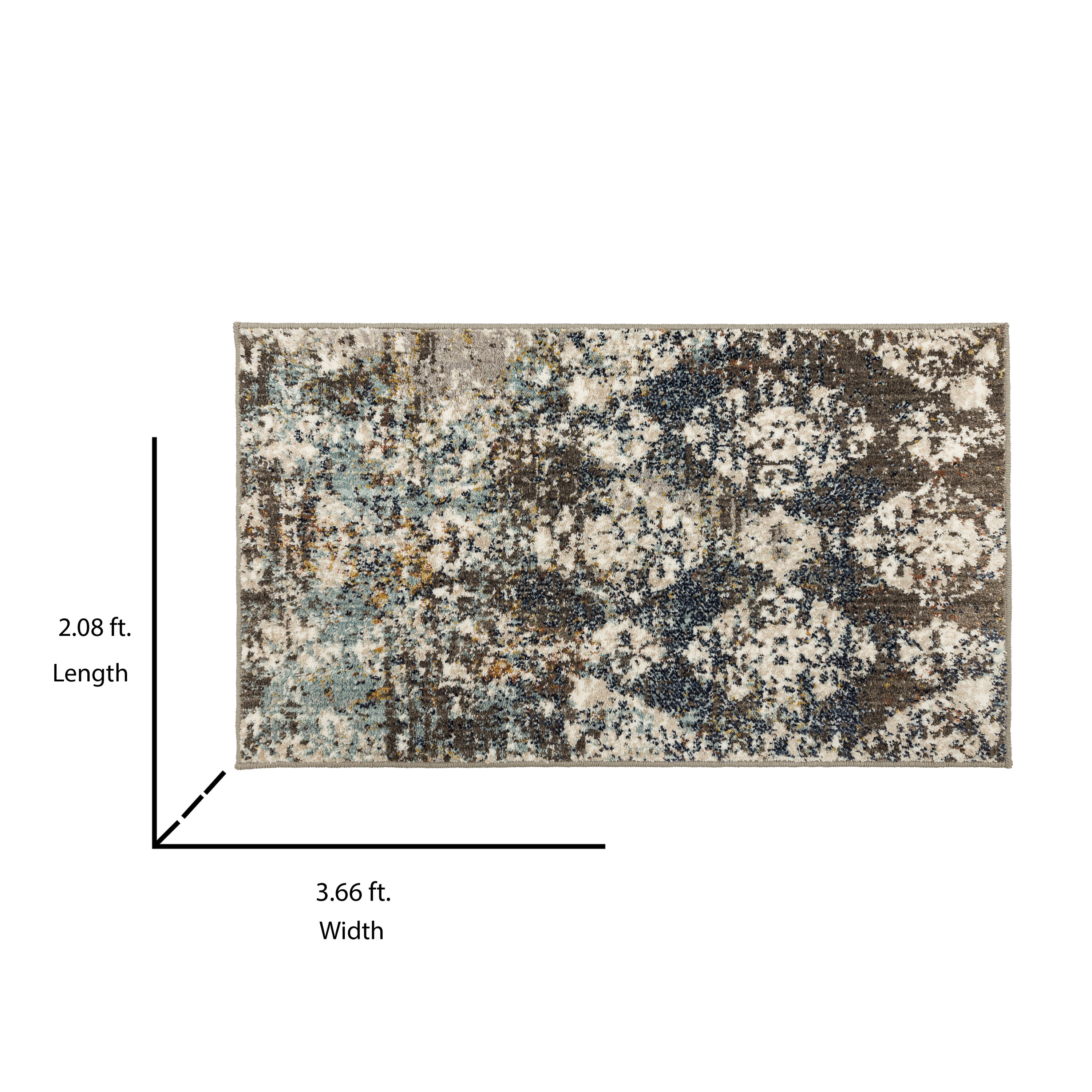 allen + roth with STAINMASTER Damask Abstract 2 X 4 (ft) Smokey Gray ...