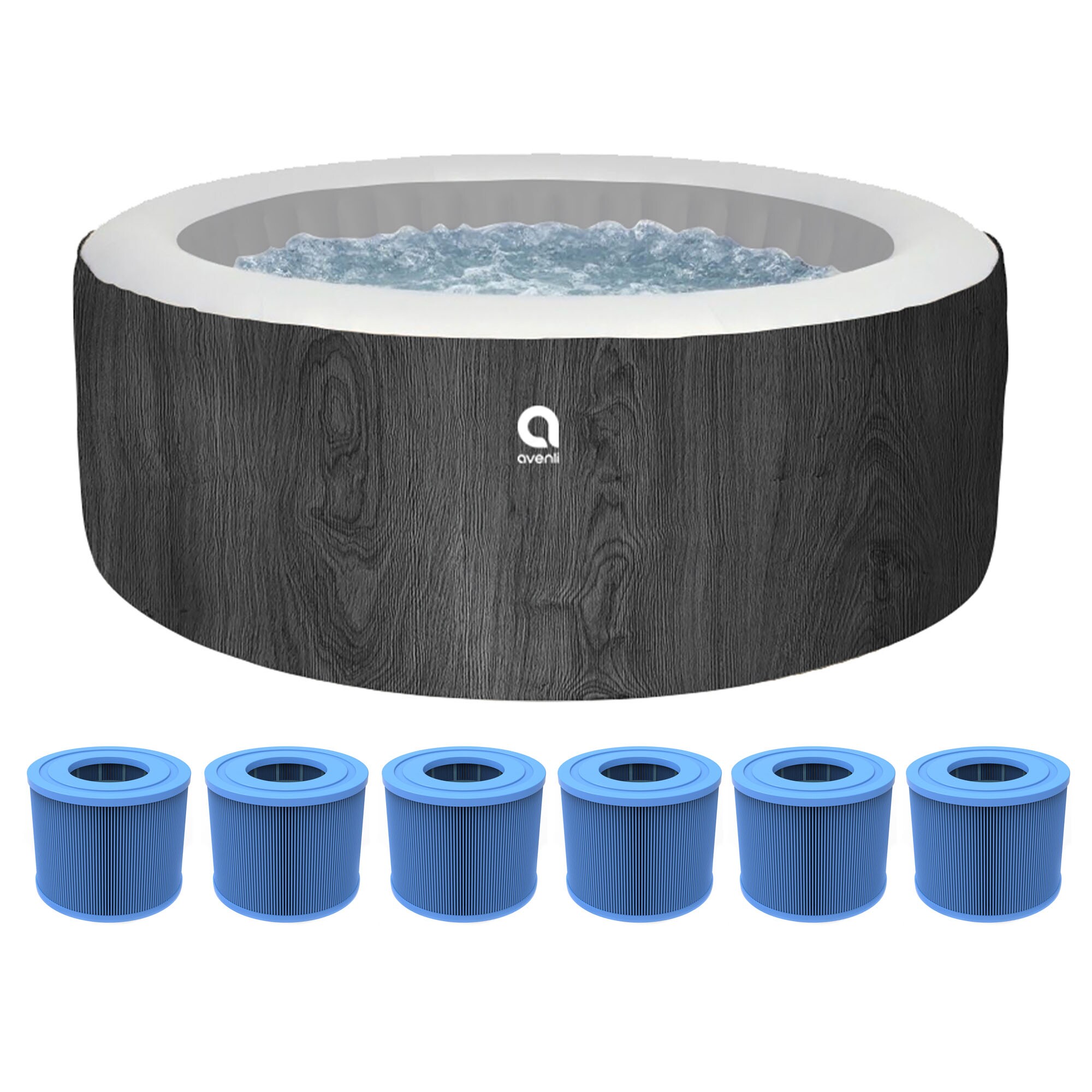 JLeisure 267654 53-in x 27-in 4-Person Inflatable Round Hot Tub