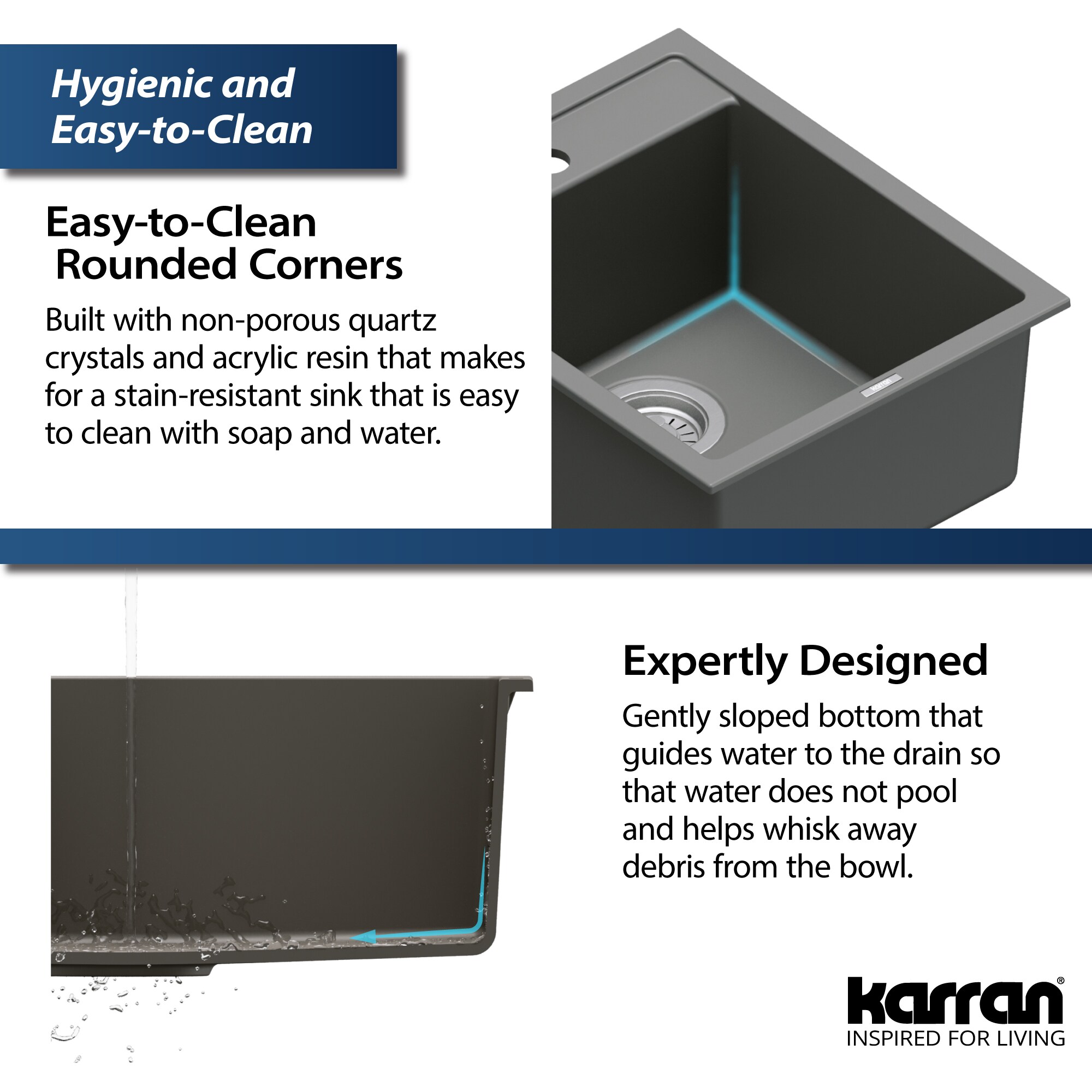 Karran QT-825-GR Bar-Prep-Sinks - View #5
