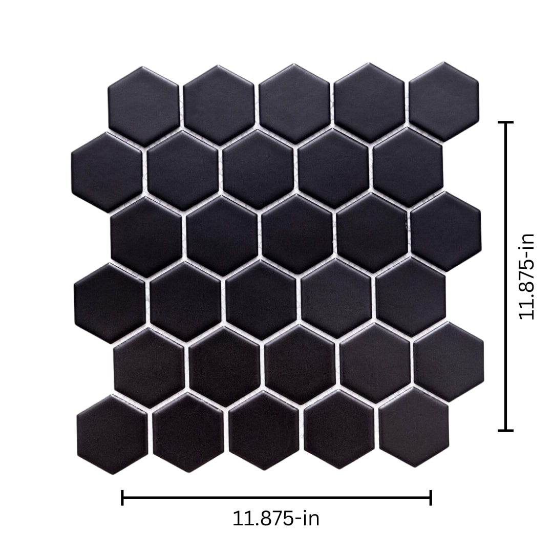 Honeycomb 12x12 White Porcelain Mosaic Tile Sheet