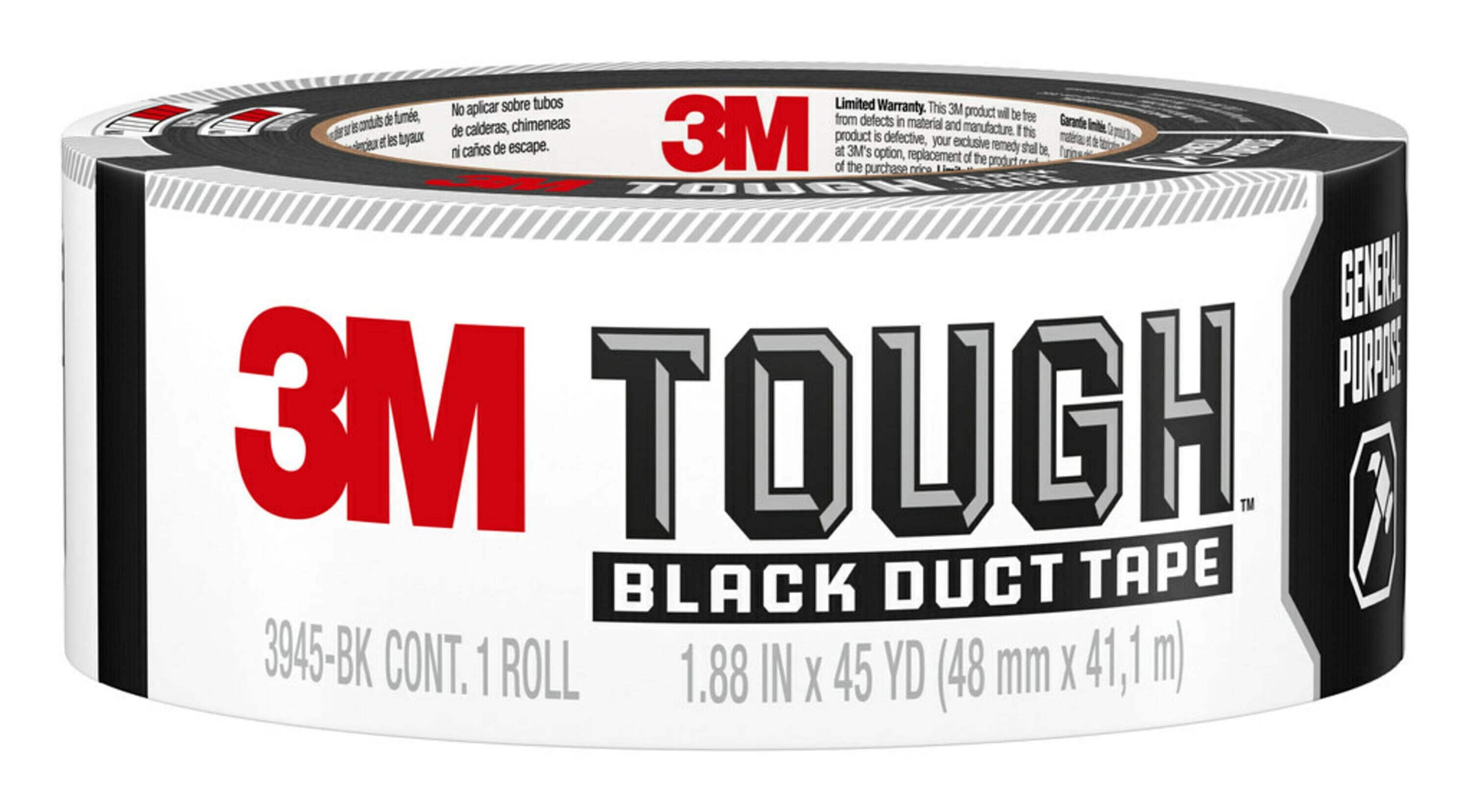 3M Super Tough Heavy Duty All Weather Black Rubberized Duct Tape 1.88-in x  35 Yard(S) (3-Pack) in the Duct Tape department at