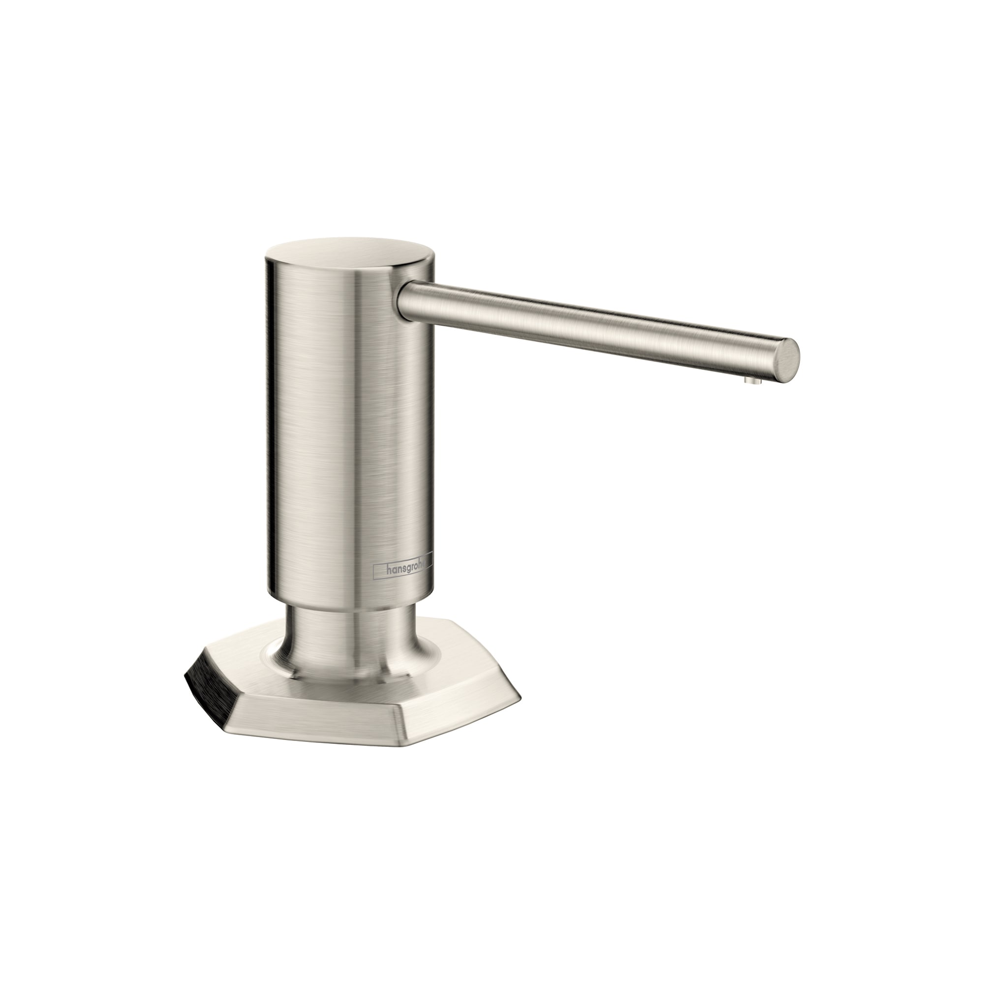 Hansgrohe 04857800 Locarno Steel Optic 16-oz. Capacity Deck-mount Soap and Lotion Dispenser