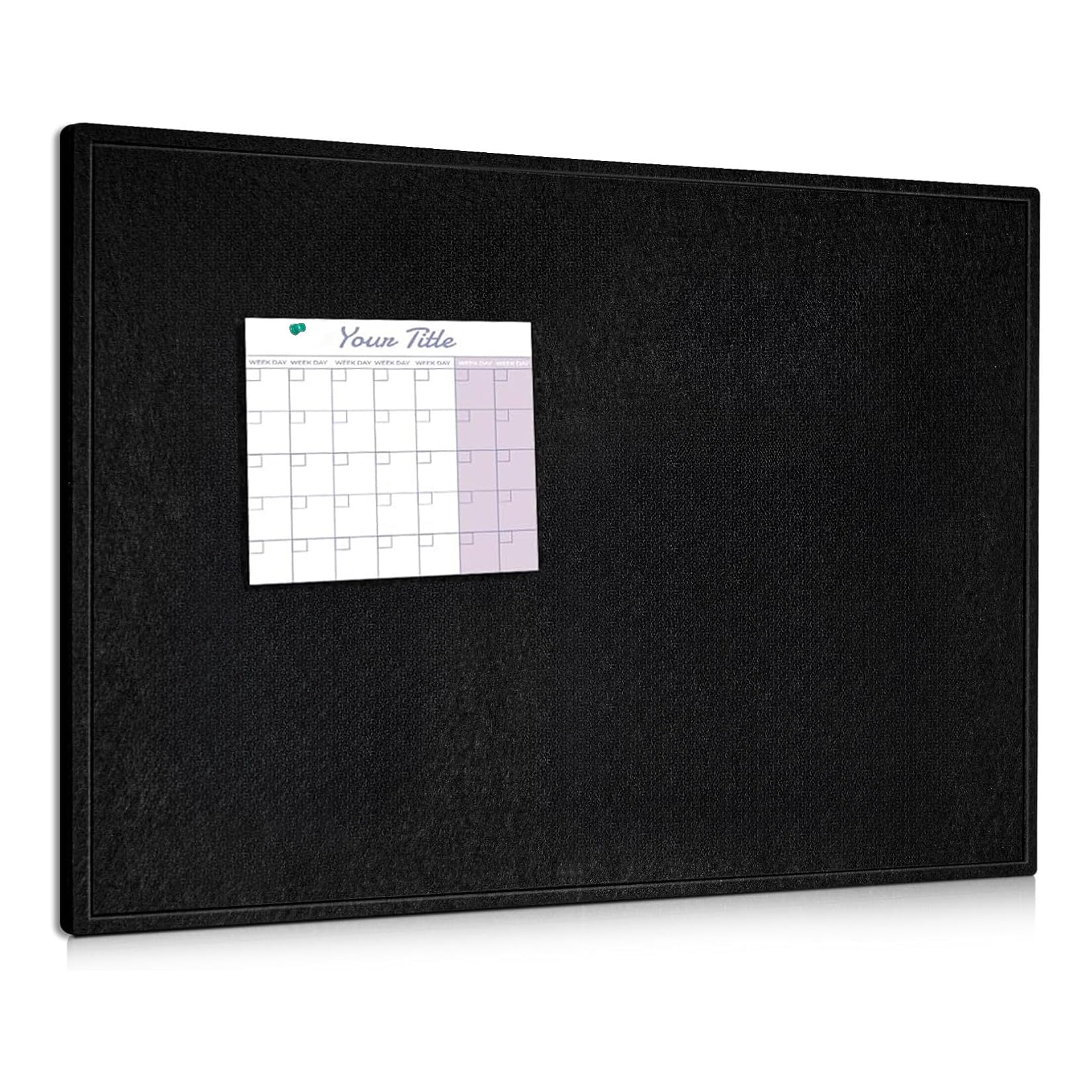 IdealHouse - 36x24 Inch Foldable Felt Cork Bulletin Board 9mm Thick Surface Pre Installed Wall Ha...