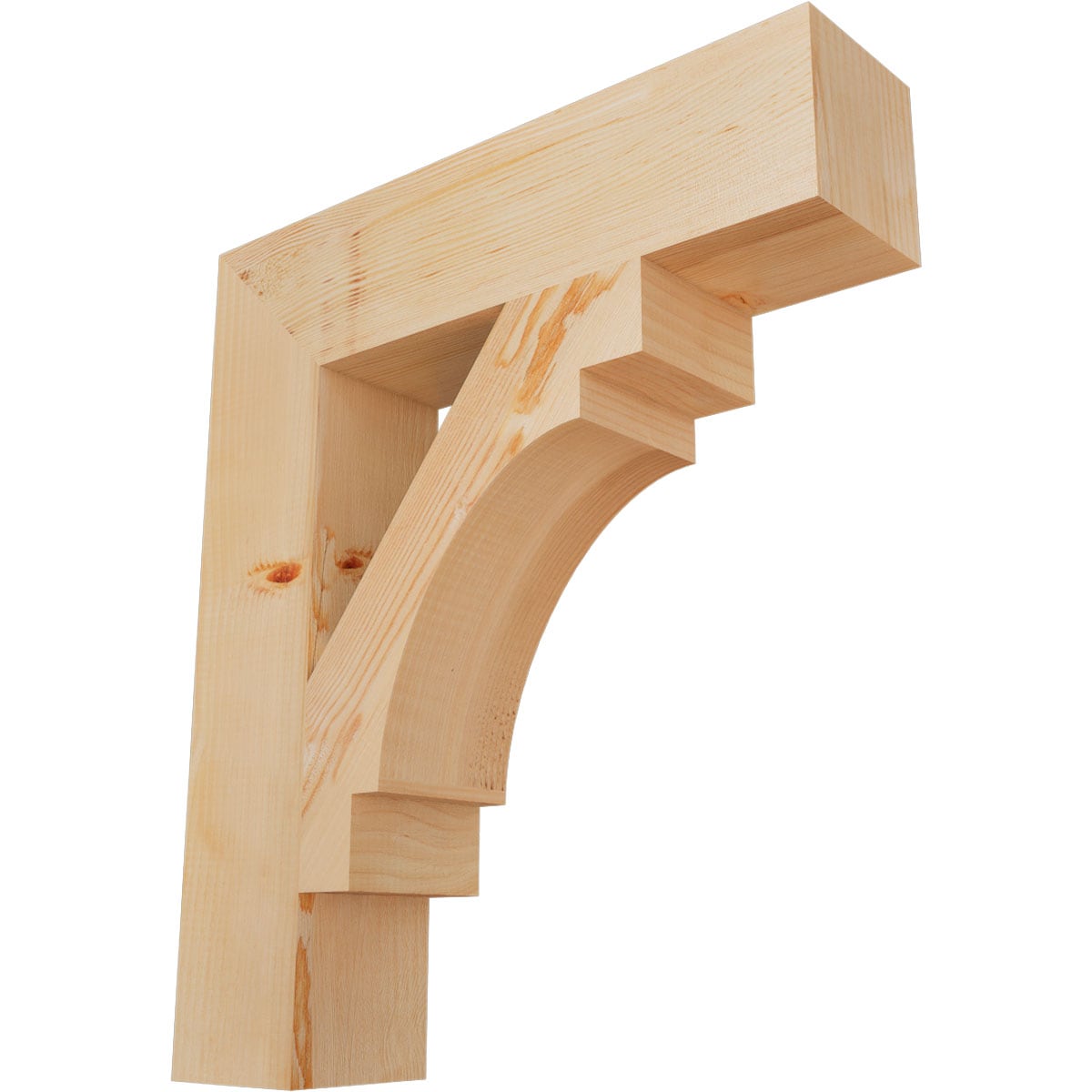 Ekena Millwork BKT06X26X30MRC05SDF Merced block smooth 5-1/2-in x 26-in x 30-in Douglas fir Brown Wood Standard bracket