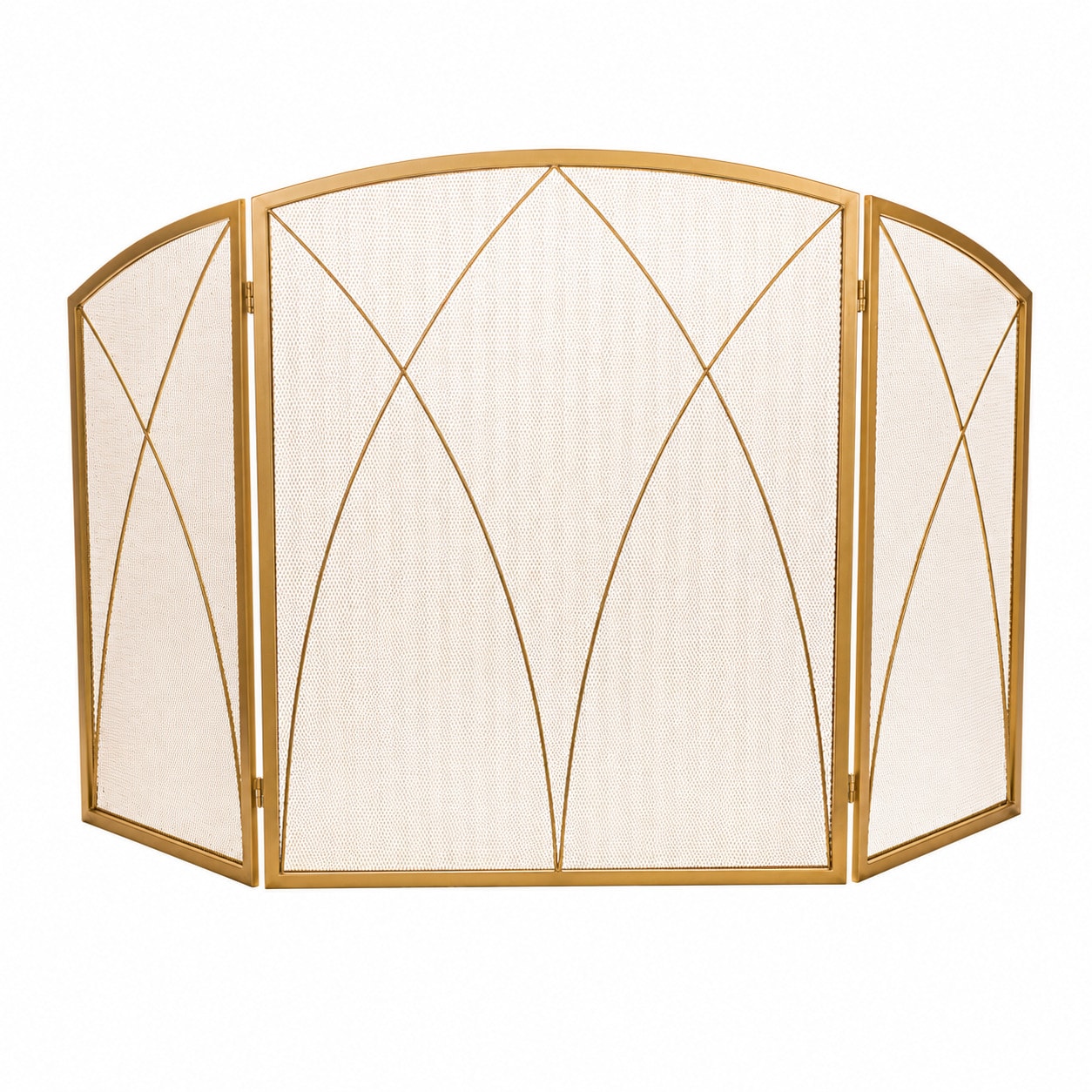 Sureway Home Products 47.25-in Matte Gold Steel 2 -Panel Arched Fireplace Screen