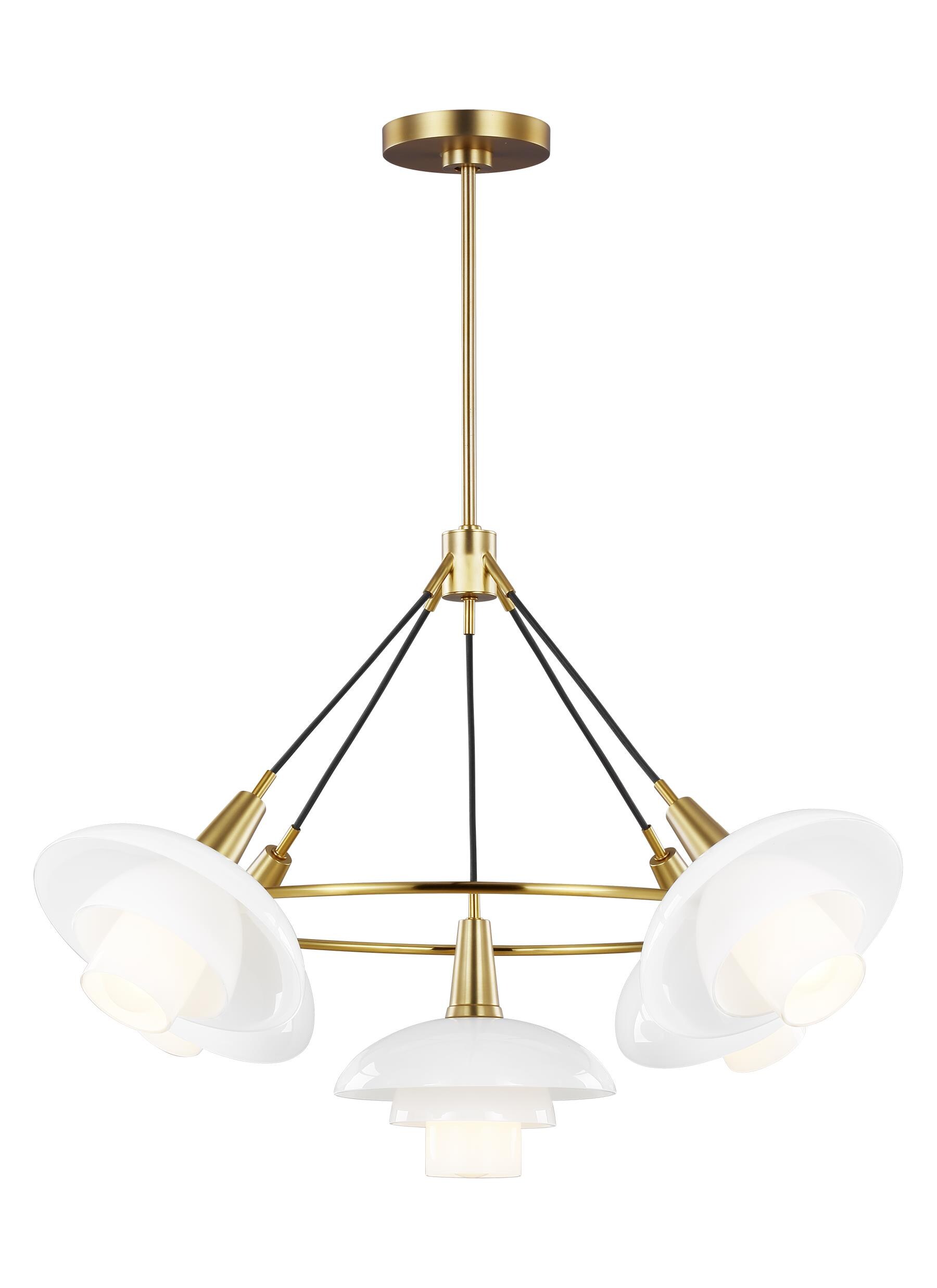 ED by Ellen DeGeneres EC1235BBS Rossie 5 -Light Burnished Brass Mid-century For Use in Bathrooms, Bedrooms, Dining Rooms, Foyers, Kitchens, Living Rooms Chandelier