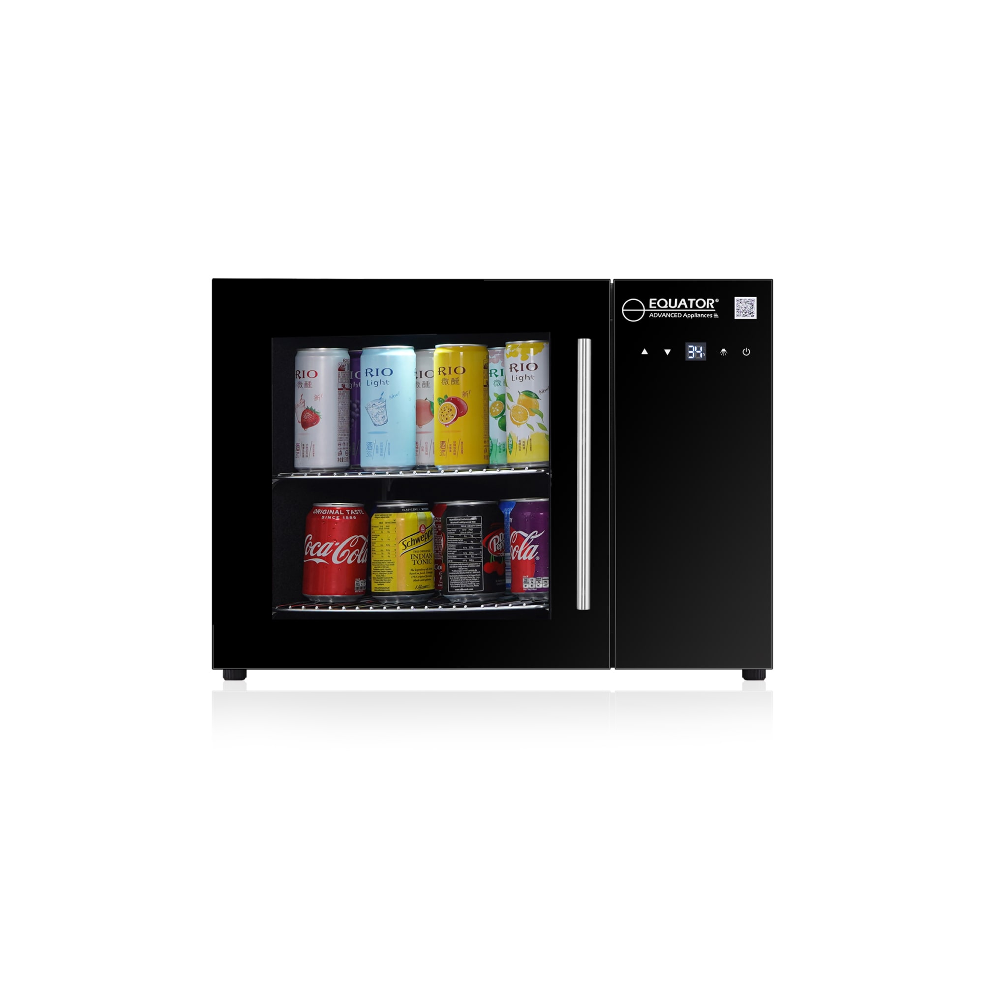 Equator Advanced Appliances BR 140 25-in W 40 -Can Capacity Black Built-in/Freestanding Indoor Beverage Refrigerator with Glass Door